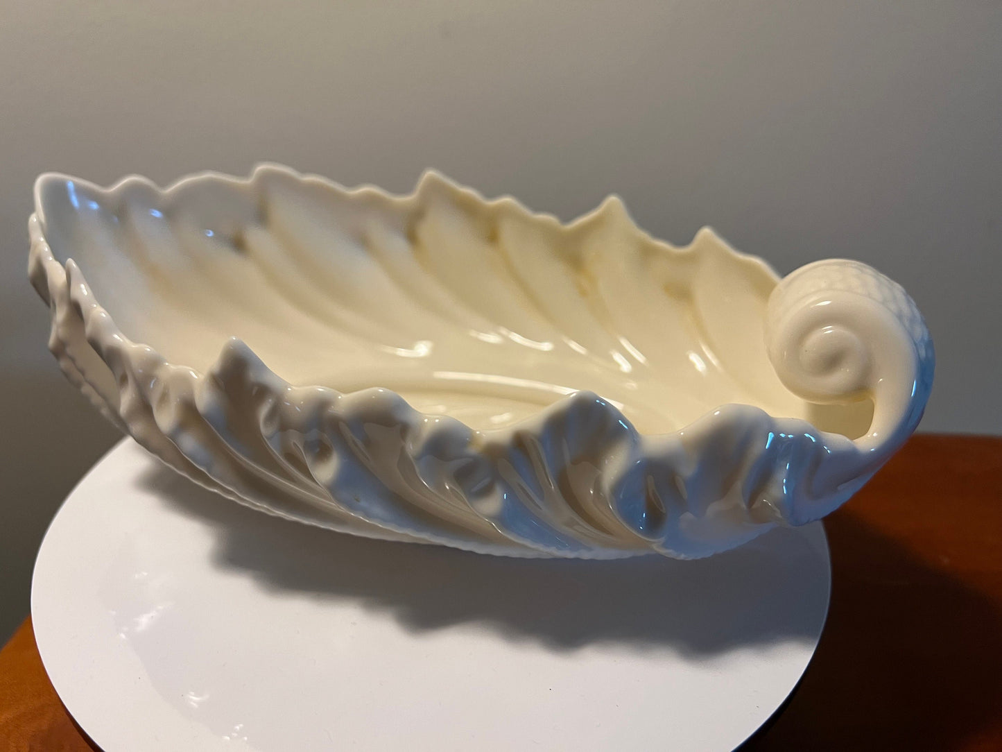 Vintage Lenox Cream Porcelain Acanthus Leaf Nut Bowl Dish Ivory Vintage Ceramic Made in USA Lover Antiques