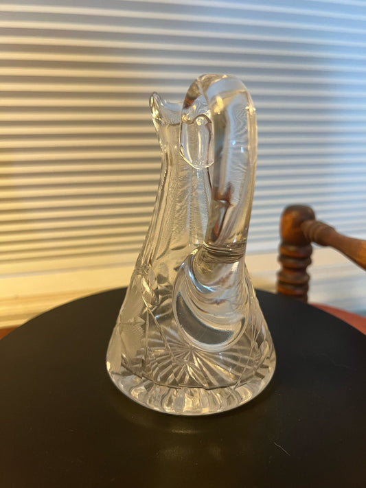 Antique Flint Crystal Cruet Vase with Handle ABP American Brilliant Cut Glass with Floral Star Decoration Lover Antiques and Vintage