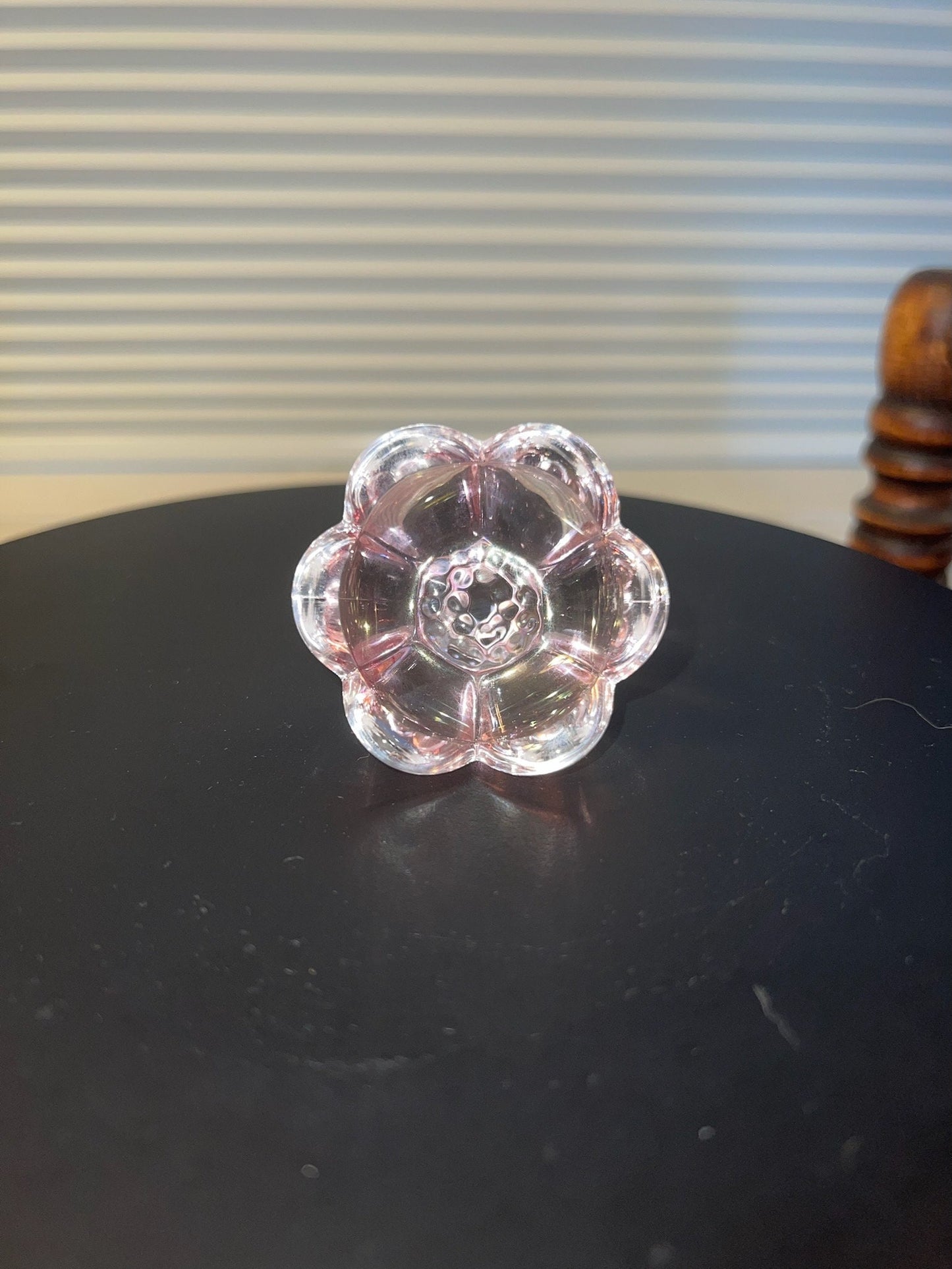 Vintage Cranberry Decanter with Pink Flower Stopper Pink Art Glass Perfume Cologne Bottle Lover Antiques and Vintage