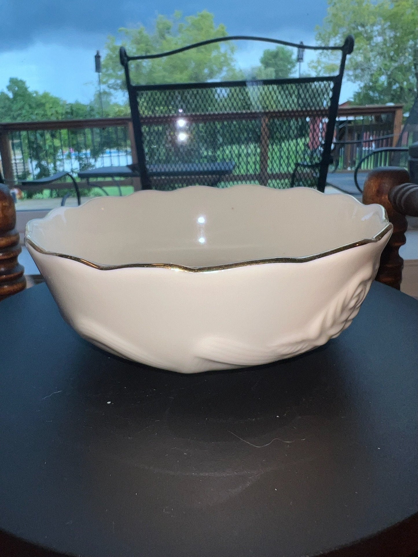 Vintage Lenox Porcelain Rose Blossom Bowl 24K Gold Gilding Lover Antiques and Vintage