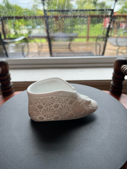 Vintage Fenton Daisy and Button Milk Glass Baby Bootie Old Virginia Glass Art Lover Antiques and Vintage