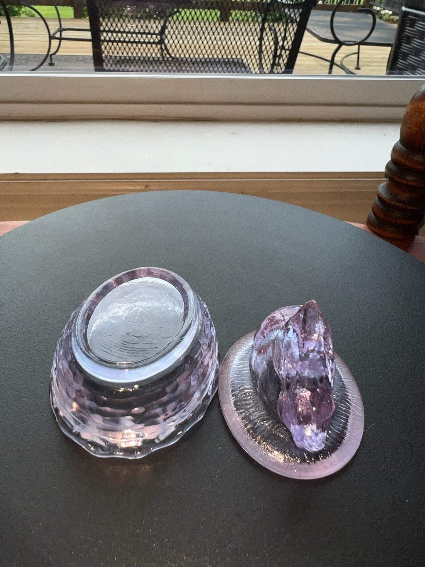 Vintage Rabbit Alexandrite Covered Dish Nesting Pink Glass Bunny Candy Dish Summit Art Russ Vogelsong Hand Pressed Figurines Lover Antiques