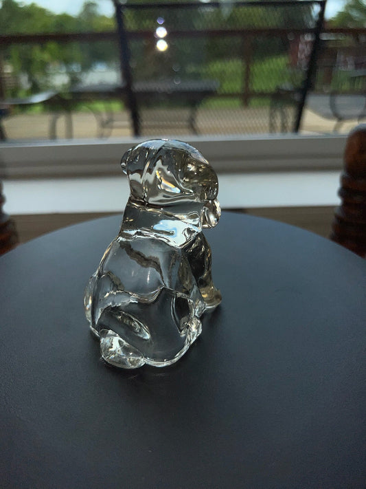 Vintage Mopey Sad Puppy Dog Hollow Glass Art Figurine Clear Glass 1940’s Federal Glass Lover Antiques and Vintage
