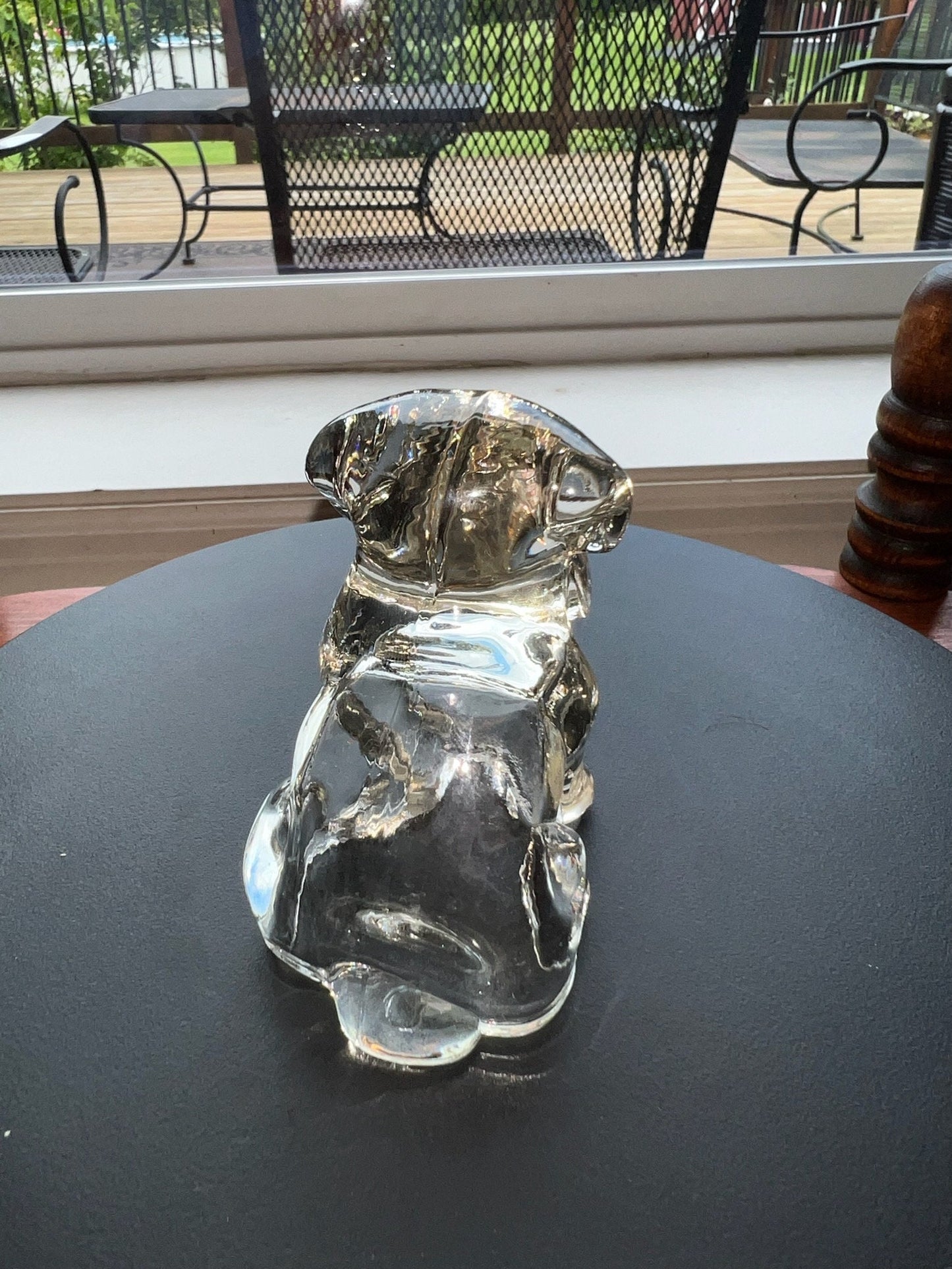 Vintage Mopey Sad Puppy Dog Hollow Glass Art Figurine Clear Glass 1940’s Federal Glass Lover Antiques and Vintage