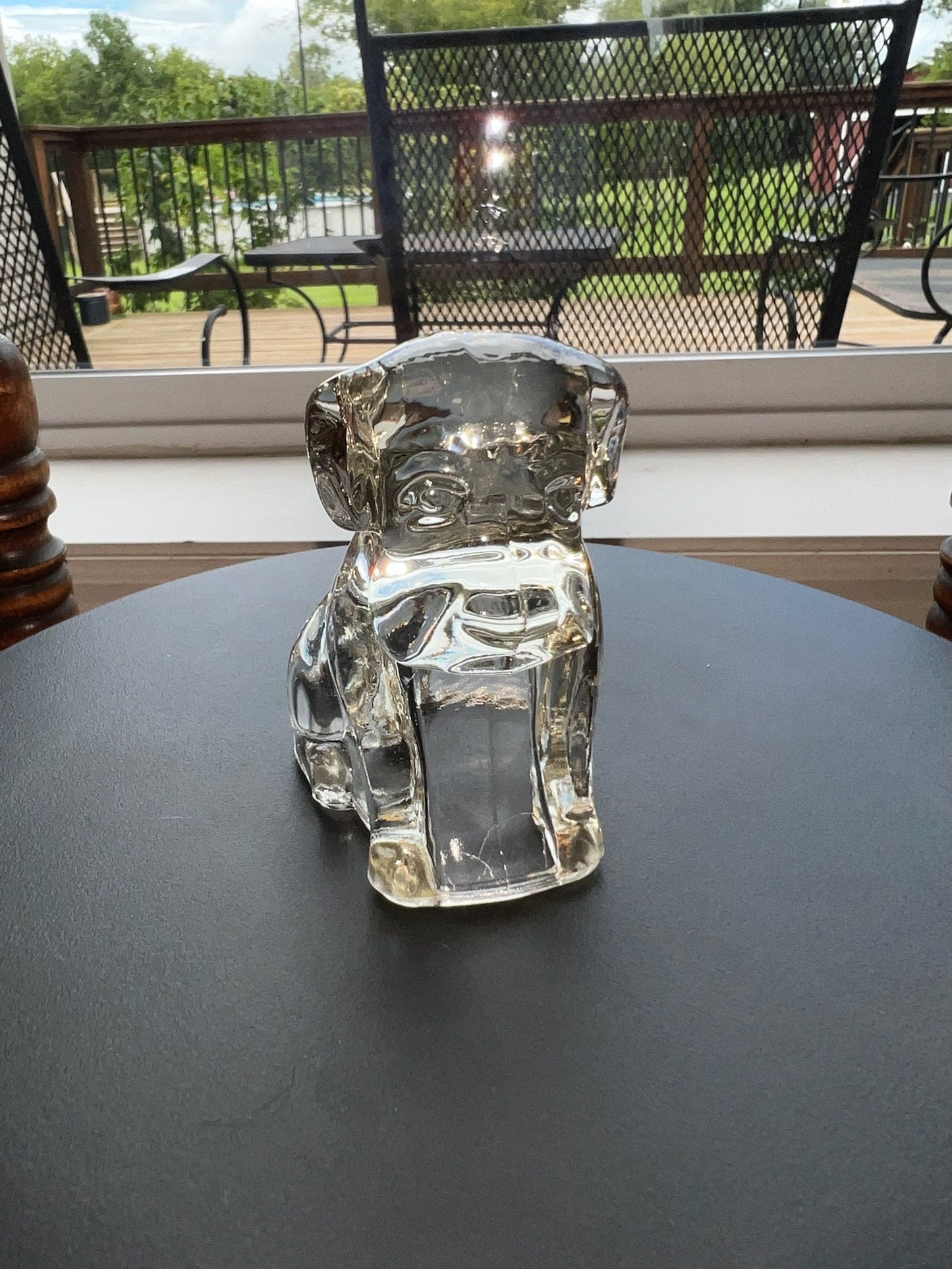 Vintage Mopey Sad Puppy Dog Hollow Glass Art Figurine Clear Glass 1940’s Federal Glass Lover Antiques and Vintage
