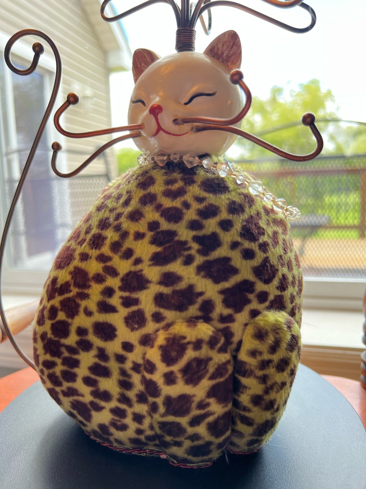 Vintage Cat Jewelry Stand Rack Cast Iron Ornate Necklace, Rings, Jewelry, Bracelets, Kitty Stand, Lover Antiques and Vintage
