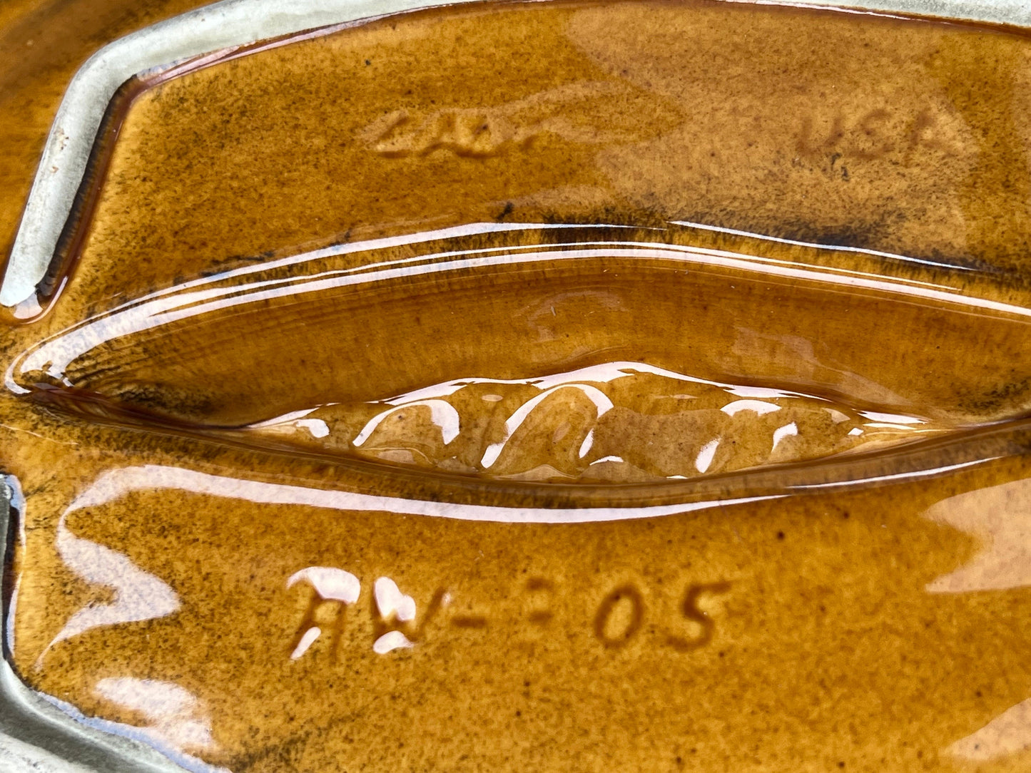 Vintage Glazed California Pottery Ceramic Ashtray Calif USA AW-305 Hand Dripped Glazed Pottery Piece of Art Lover Antiques and Vintage