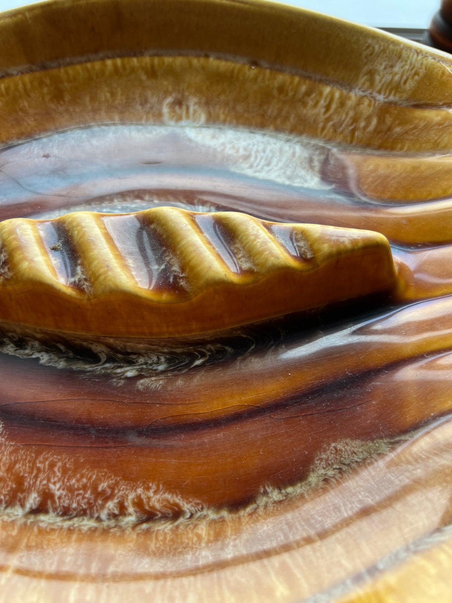 Vintage Glazed California Pottery Ceramic Ashtray Calif USA AW-305 Hand Dripped Glazed Pottery Piece of Art Lover Antiques and Vintage
