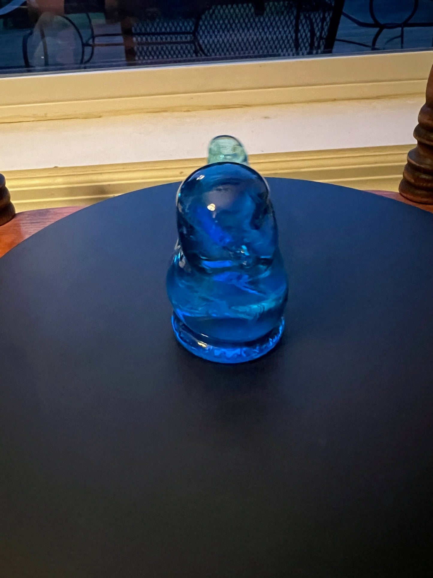 Vintage Bluebirds of Happiness signed by Leo Ward 1989 Blue Glass Art birds Lover Antiques and Vintage