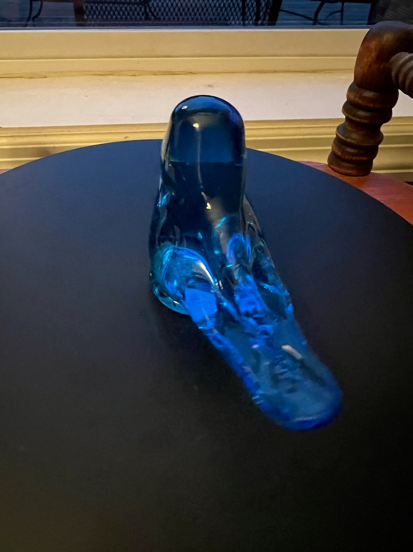 Vintage Bluebirds of Happiness signed by Leo Ward 1989 Blue Glass Art birds Lover Antiques and Vintage