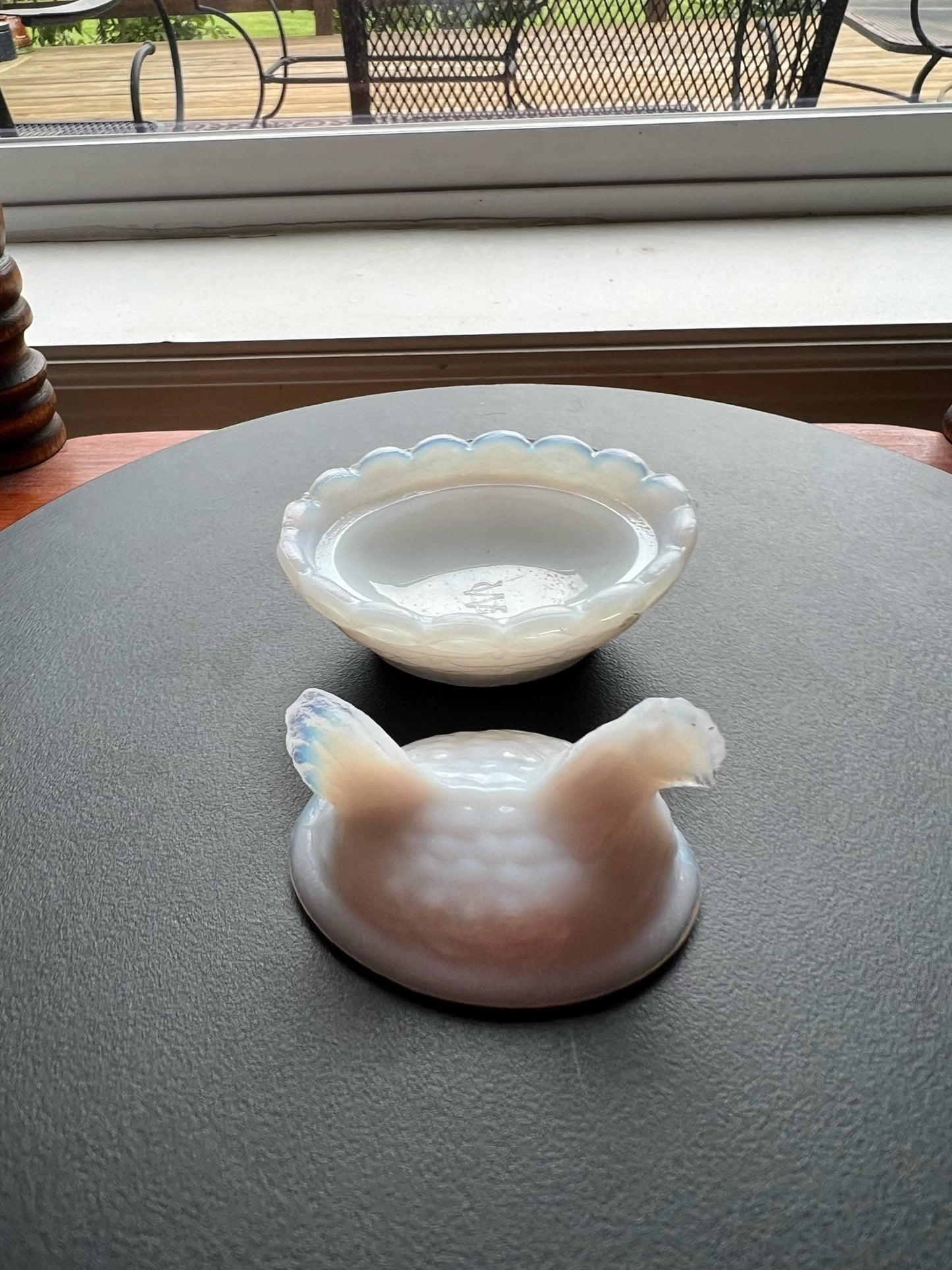 Vintage Westmoreland White Rooster Covered Dish Nesting Glass Bird Covered Candy Dish Hand Pressed Figurines Lover Antiques and Vintage