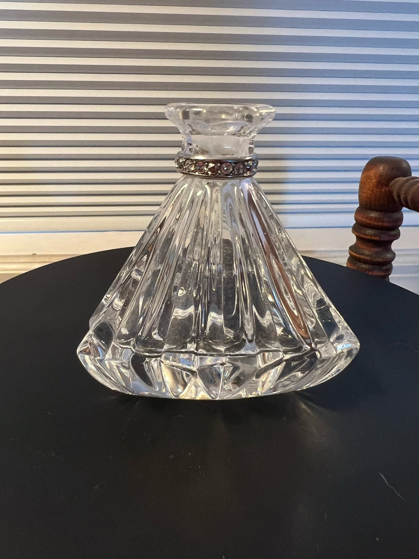 Vintage Lenox Crystal Perfume Bottle with Stopper Diamonds and Pearls Pave Jewels Faceted Art Glass Lover Antiques and Vintage