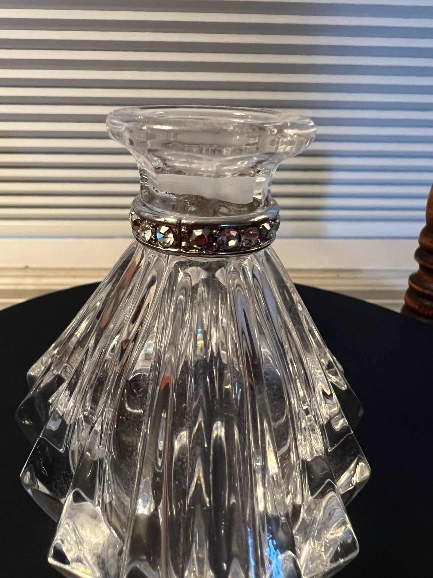 Vintage Lenox Crystal Perfume Bottle with Stopper Diamonds and Pearls Pave Jewels Faceted Art Glass Lover Antiques and Vintage