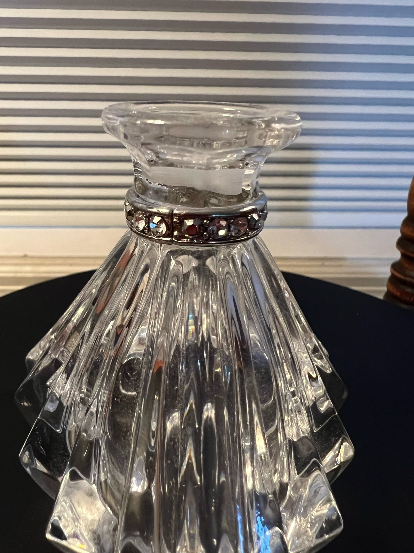 Vintage Lenox Crystal Perfume Bottle with Stopper Diamonds and Pearls Pave Jewels Faceted Art Glass Lover Antiques and Vintage