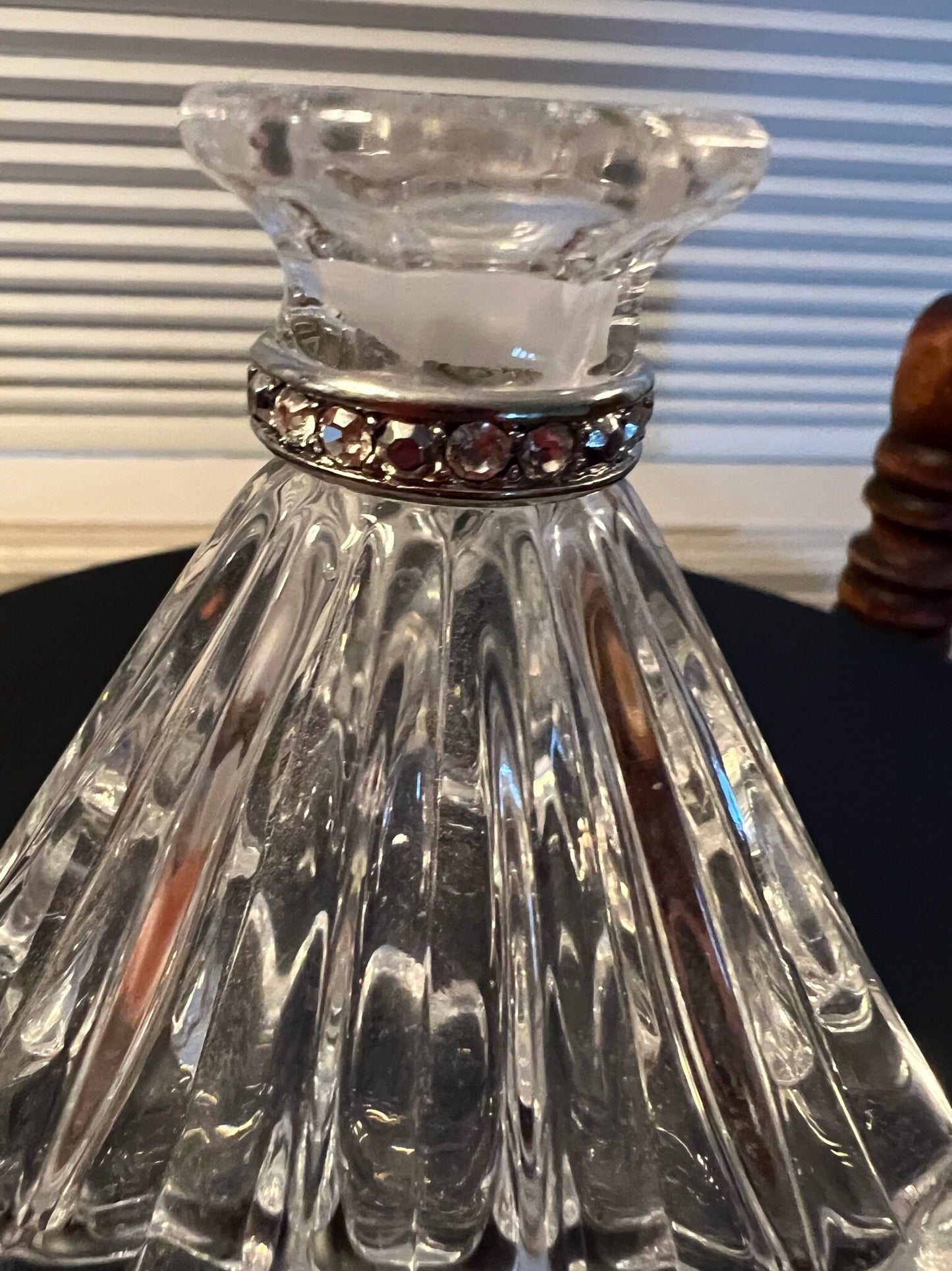 Vintage Lenox Crystal Perfume Bottle with Stopper Diamonds and Pearls Pave Jewels Faceted Art Glass Lover Antiques and Vintage