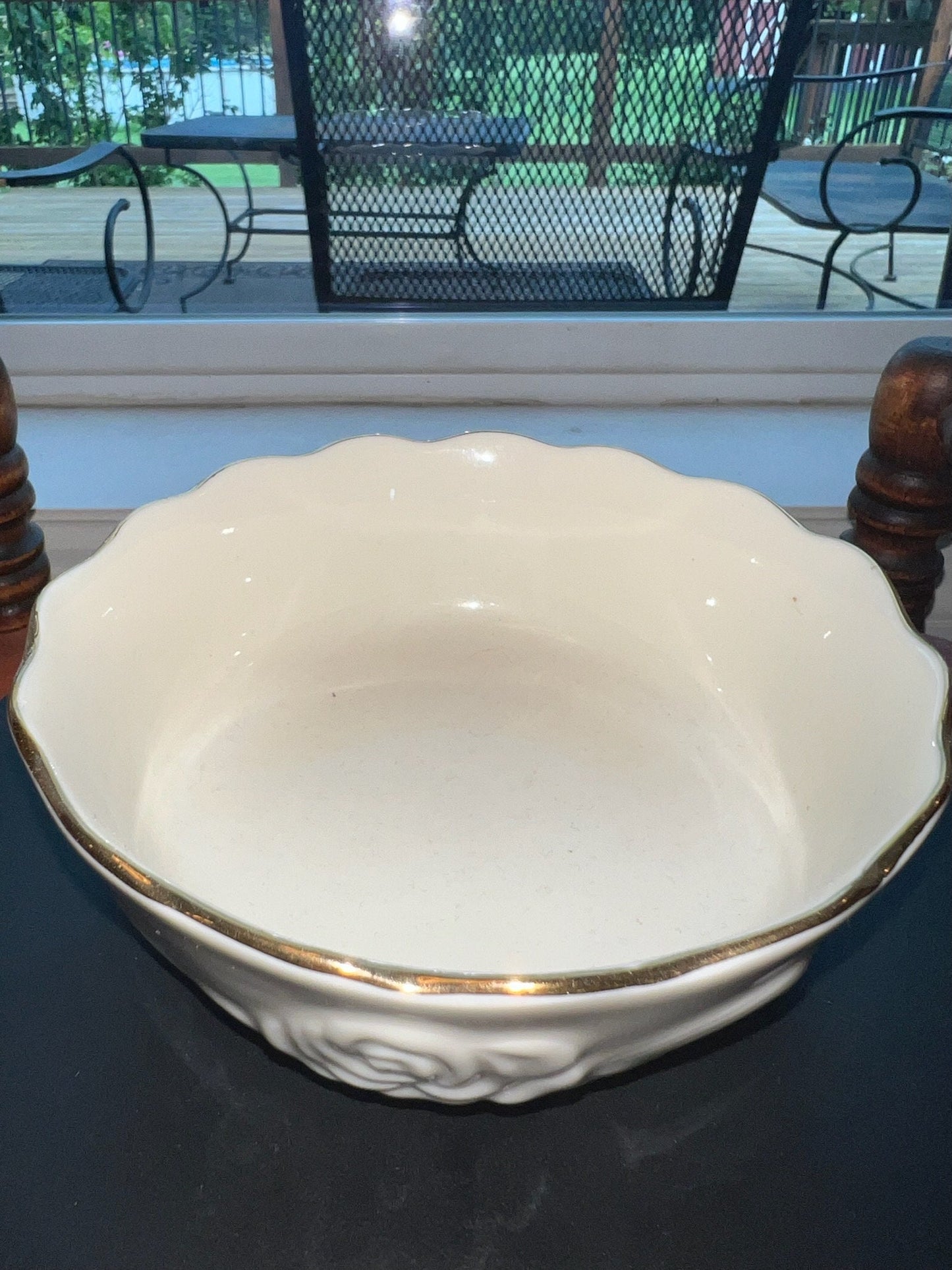 Vintage Lenox Porcelain Rose Blossom Bowl 24K Gold Gilding Lover Antiques and Vintage