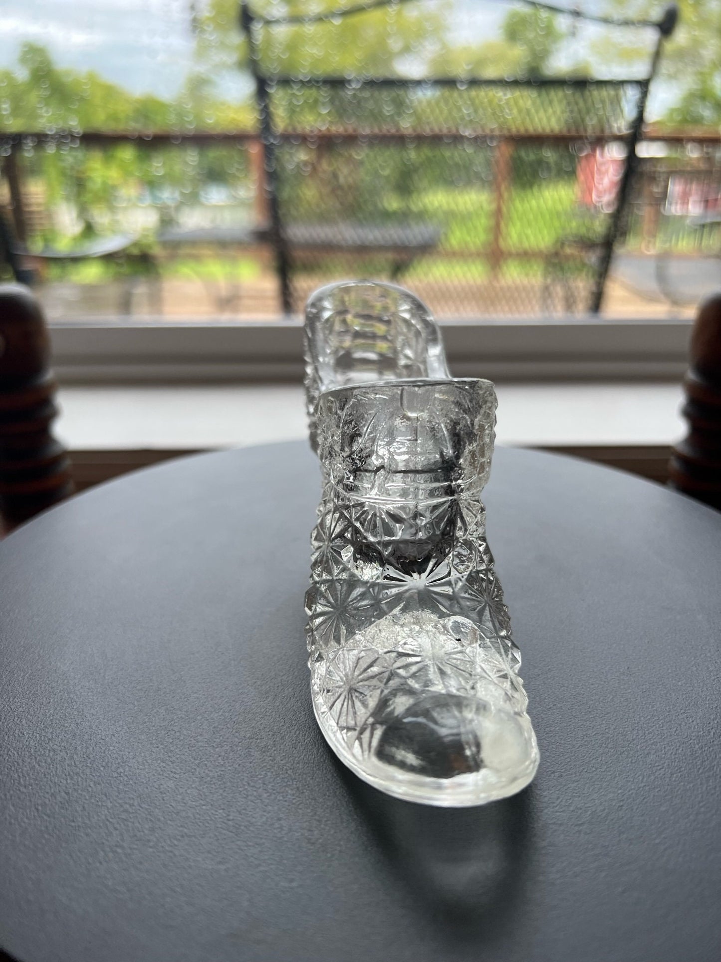 Vintage Fenton Daisy and Button Slipper Shoe Clear Princess Slipper Glass Art Lover Antiques and Vintage