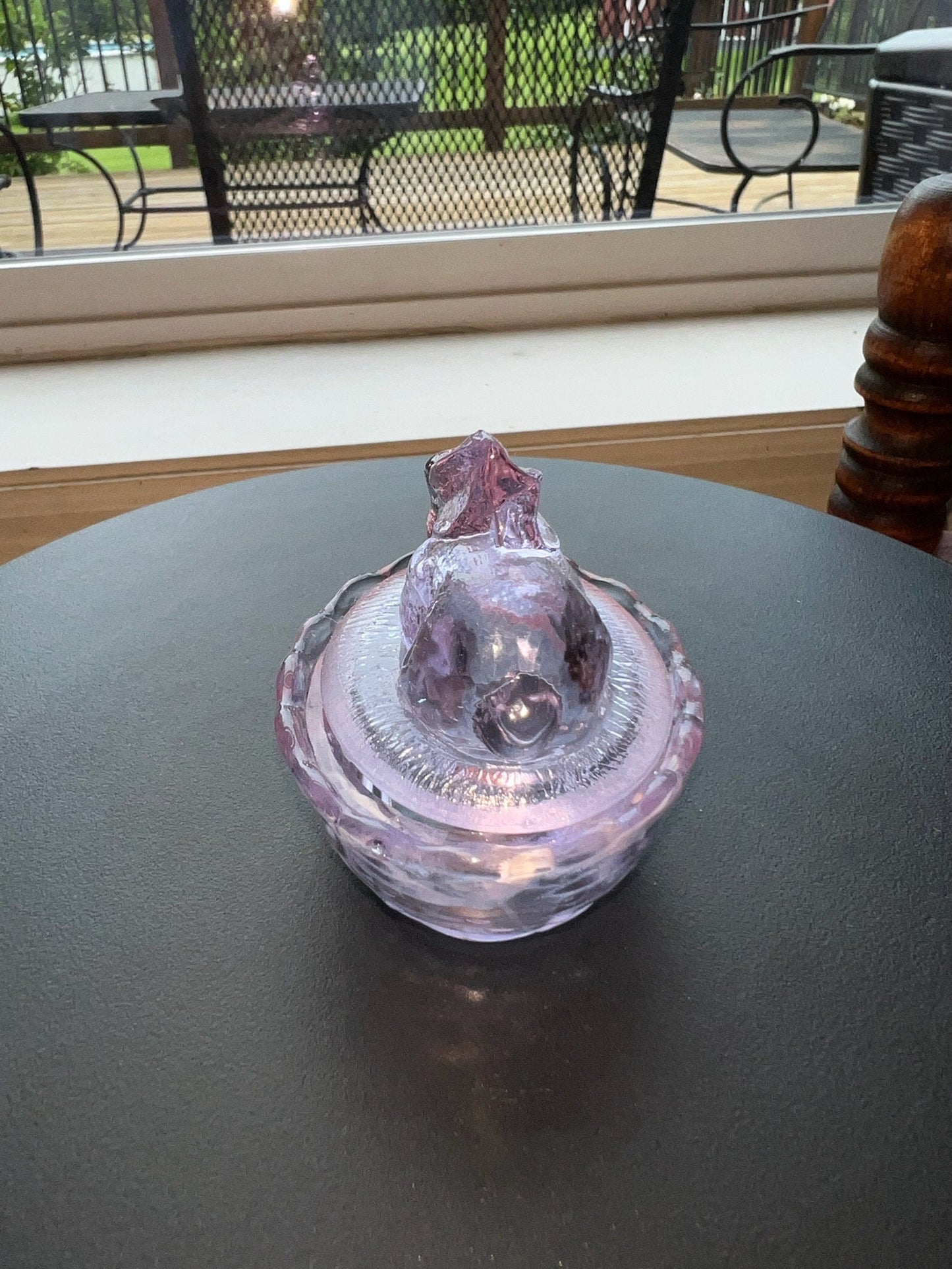 Vintage Rabbit Alexandrite Covered Dish Nesting Pink Glass Bunny Candy Dish Summit Art Russ Vogelsong Hand Pressed Figurines Lover Antiques
