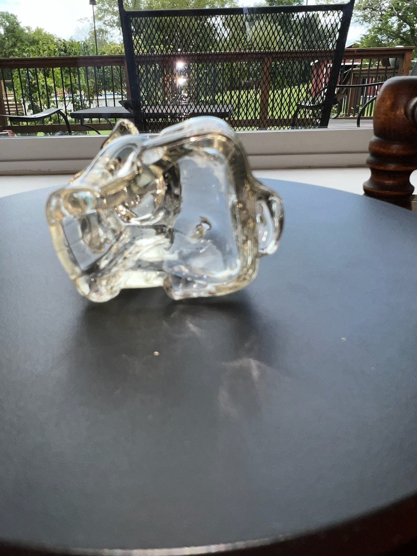 Vintage Mopey Sad Puppy Dog Hollow Glass Art Figurine Clear Glass 1940’s Federal Glass Lover Antiques and Vintage