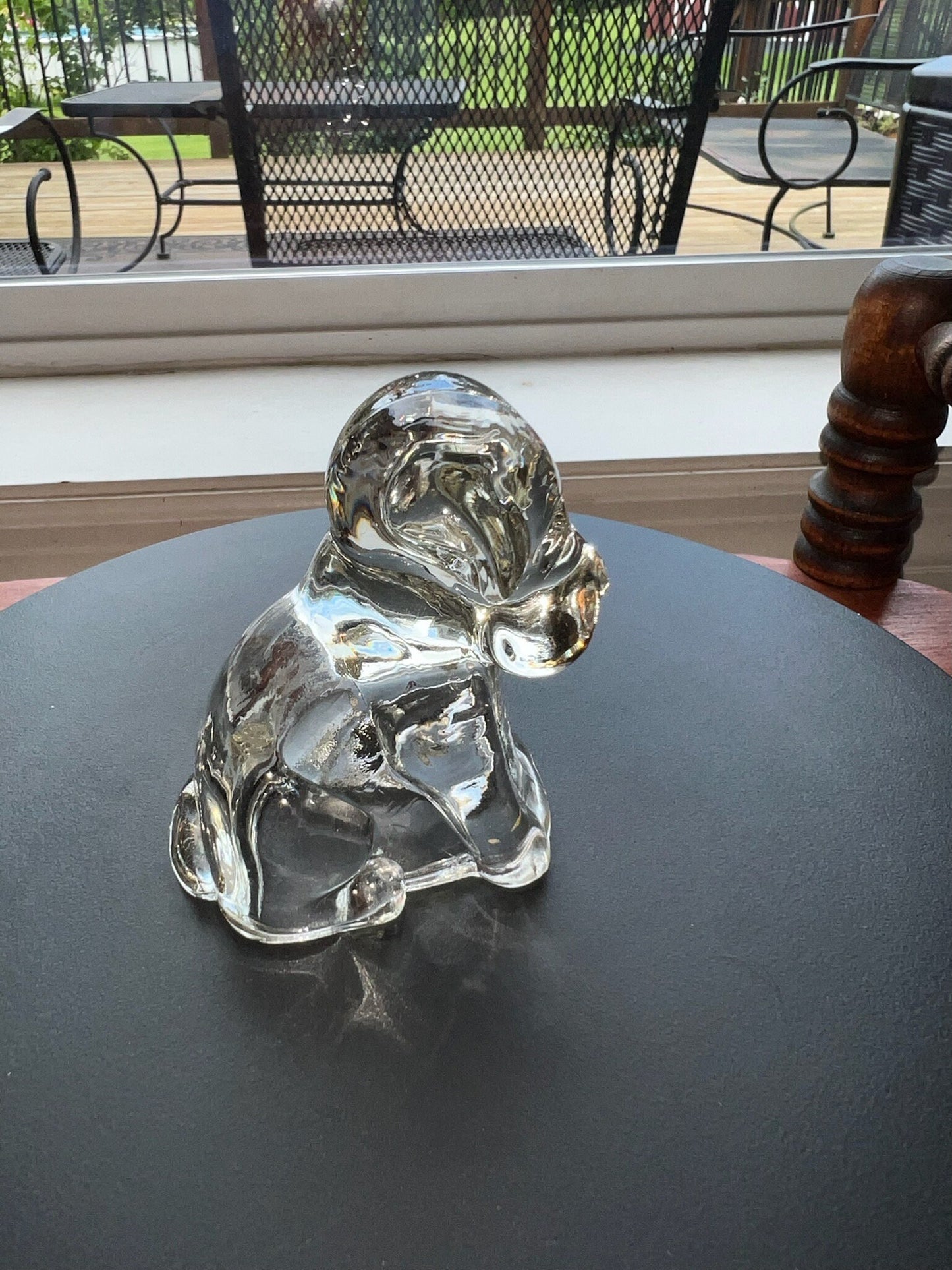 Vintage Mopey Sad Puppy Dog Hollow Glass Art Figurine Clear Glass 1940’s Federal Glass Lover Antiques and Vintage