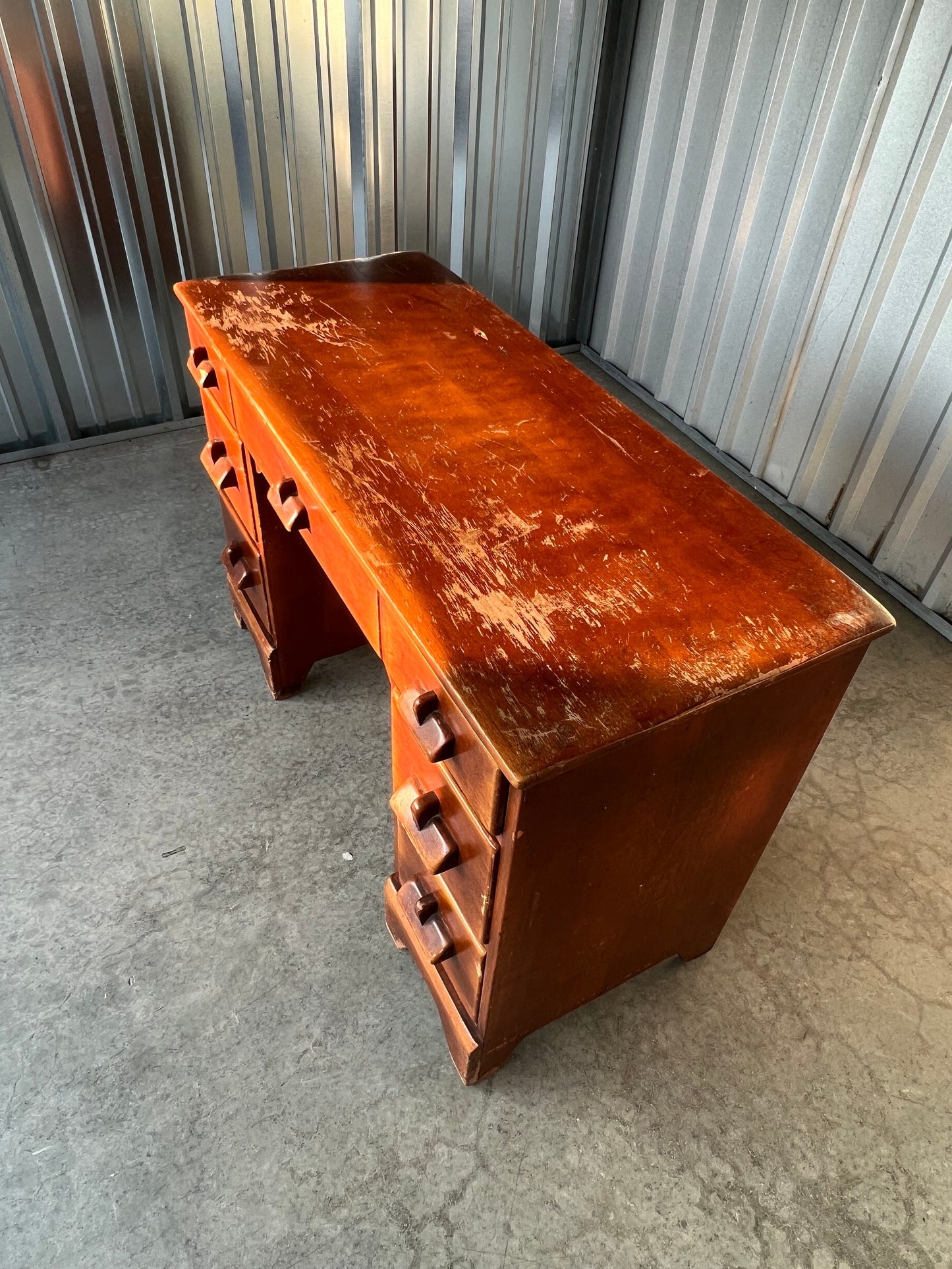 Cushman Colonial Creations Priscilla Alden Vanity No. 3051 Herman de Vries Rustic Table Small Table with Drawers Lover Antiques & Vintage