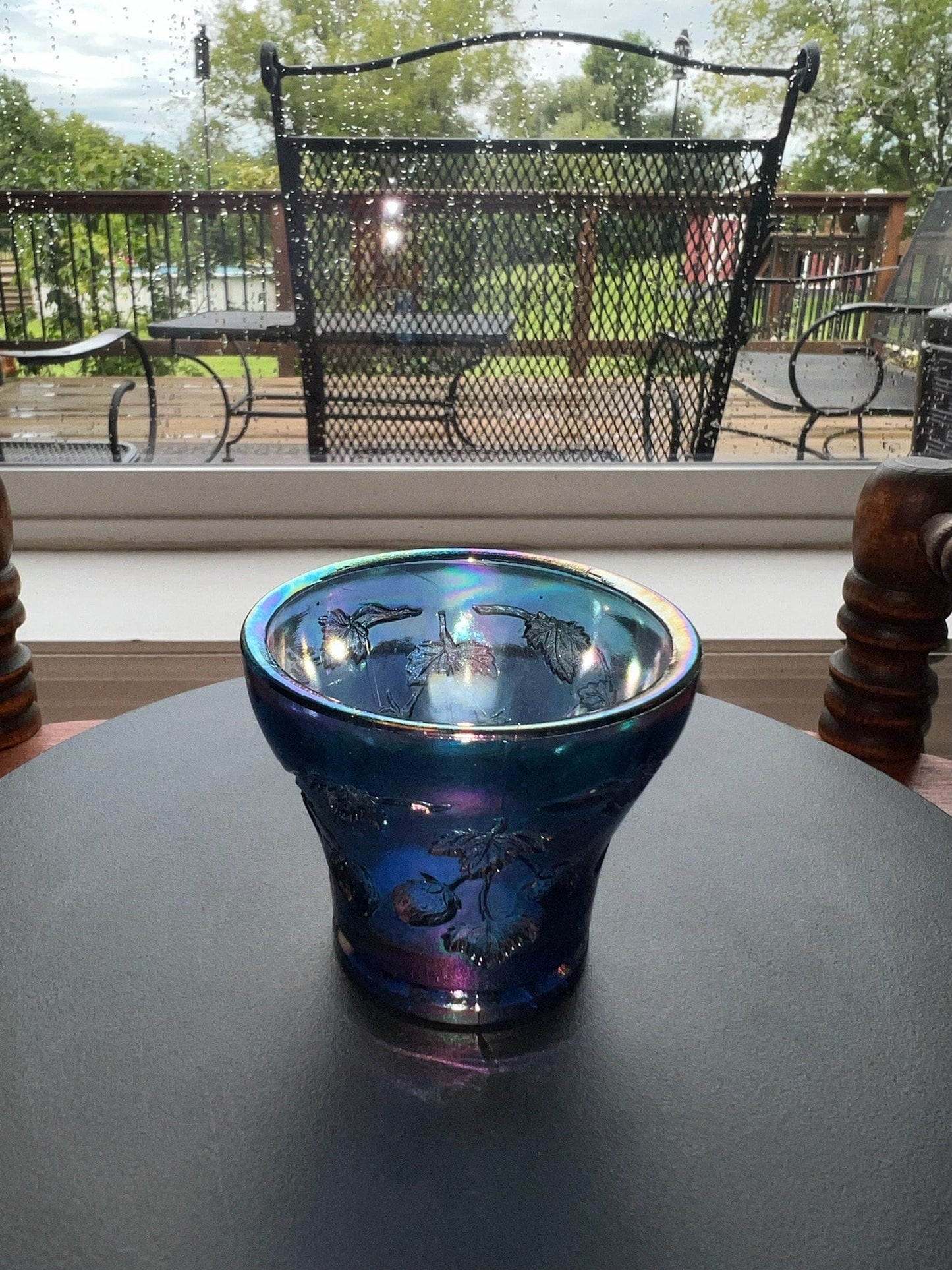 Vintage Summit Art Carnival Glass Toothpick Holder Small Container Purple Art Glass Lover Antiques and Vintage