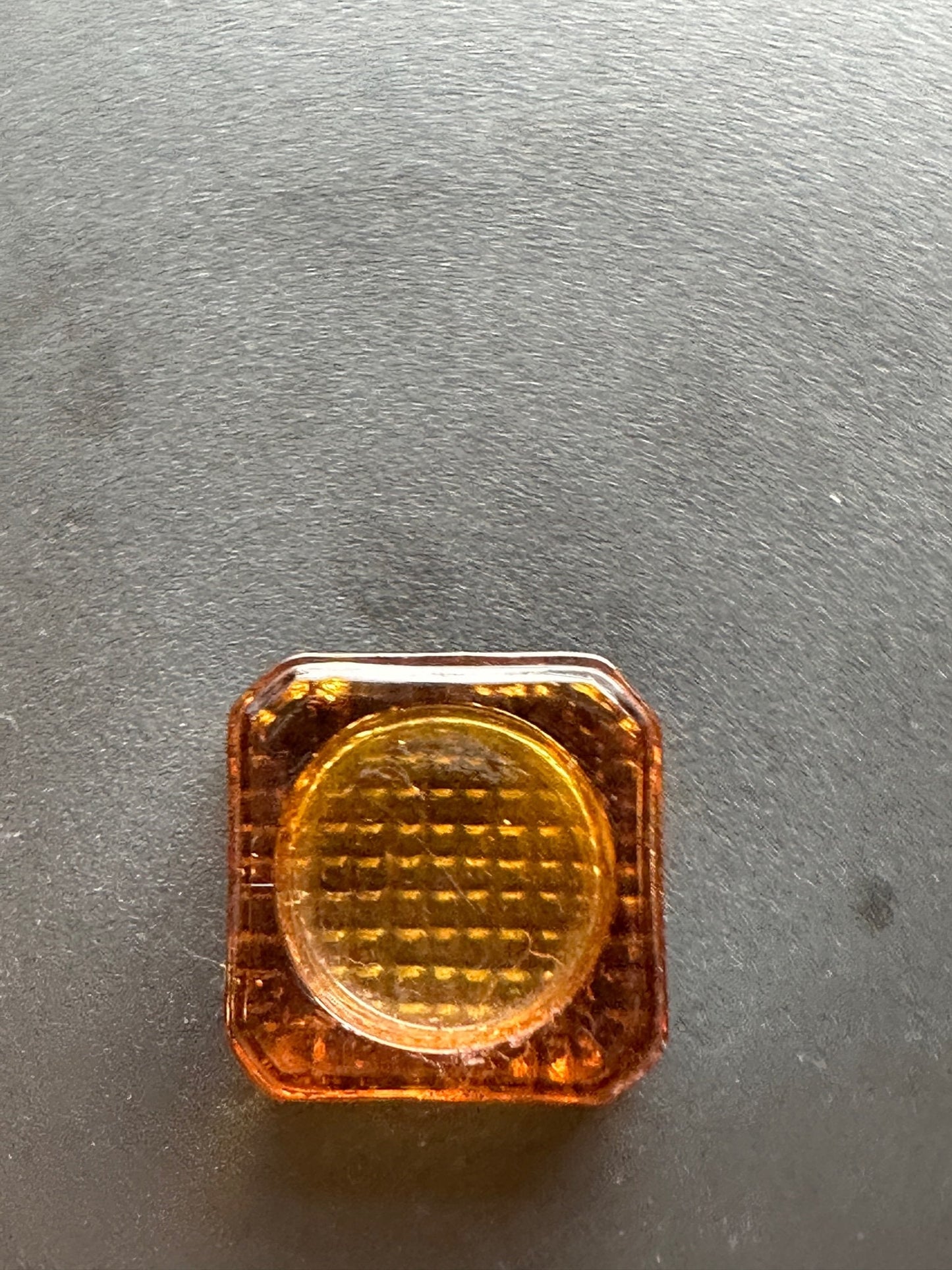 Vintage Amber Cut Glass Square Dish, Container, Figurine, Sugar Dish, Toothpick Holder, Container Glass Art Lover Antiques and Vintage