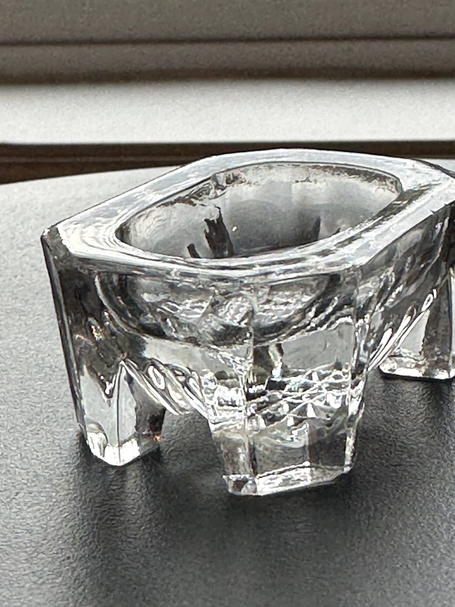 Vintage Clear Cut Glass Rectangular Footed Dish, Container, Figurine, Sugar Dish, Toothpick Holder, Glass Art Lover Antiques and Vintage