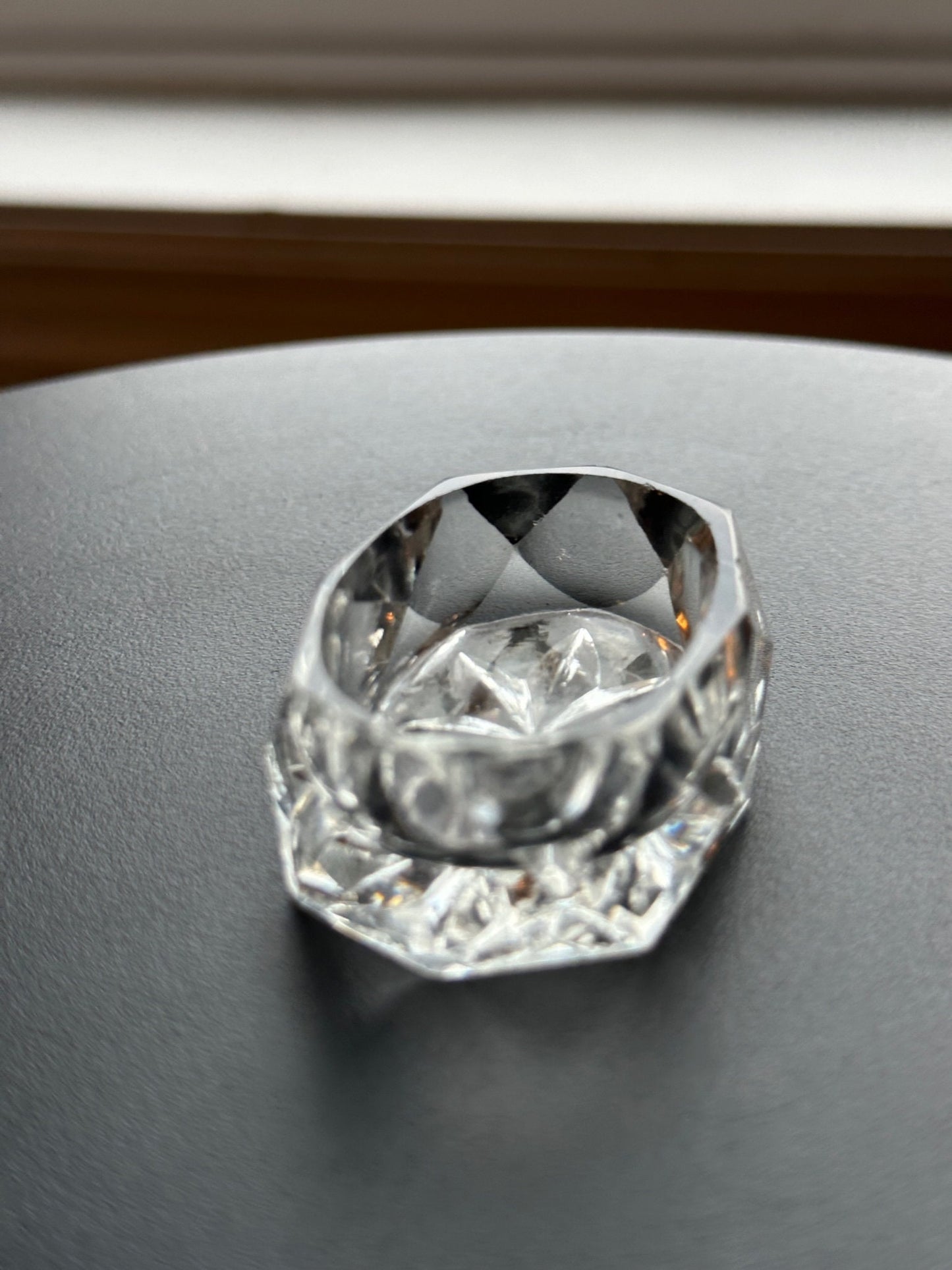 Vintage Clear Cut Glass Oval Crystal Dish, Container, Figurine, Sugar Dish, Toothpick Holder, Glass Art Lover Antiques and Vintage