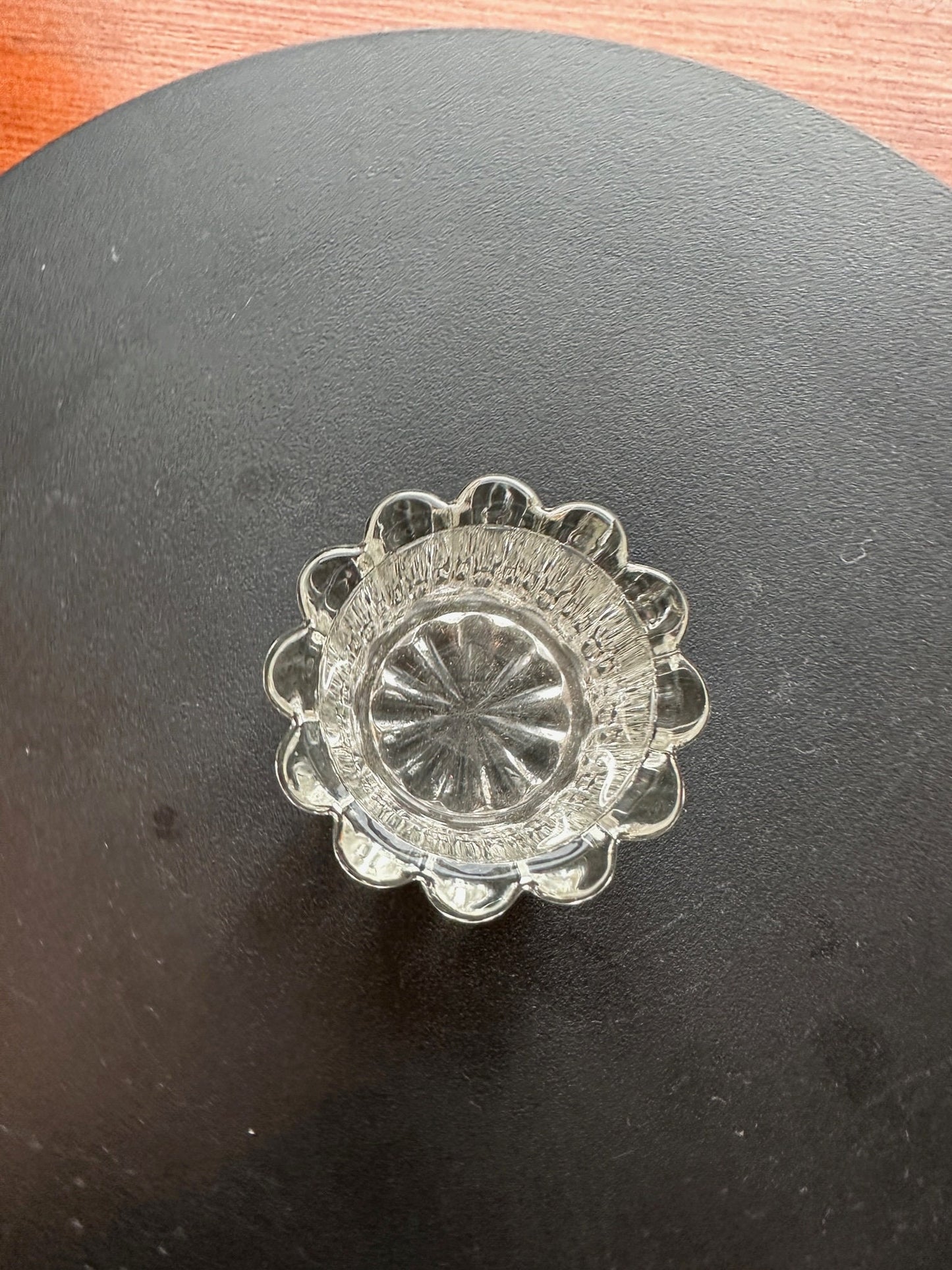 Vintage Clear Cut Glass Votive Candle Holder, Crystal Dish, Salt Dish, Container, Figurine, Sugar Dish, Toothpick Holder, Lover Antiques