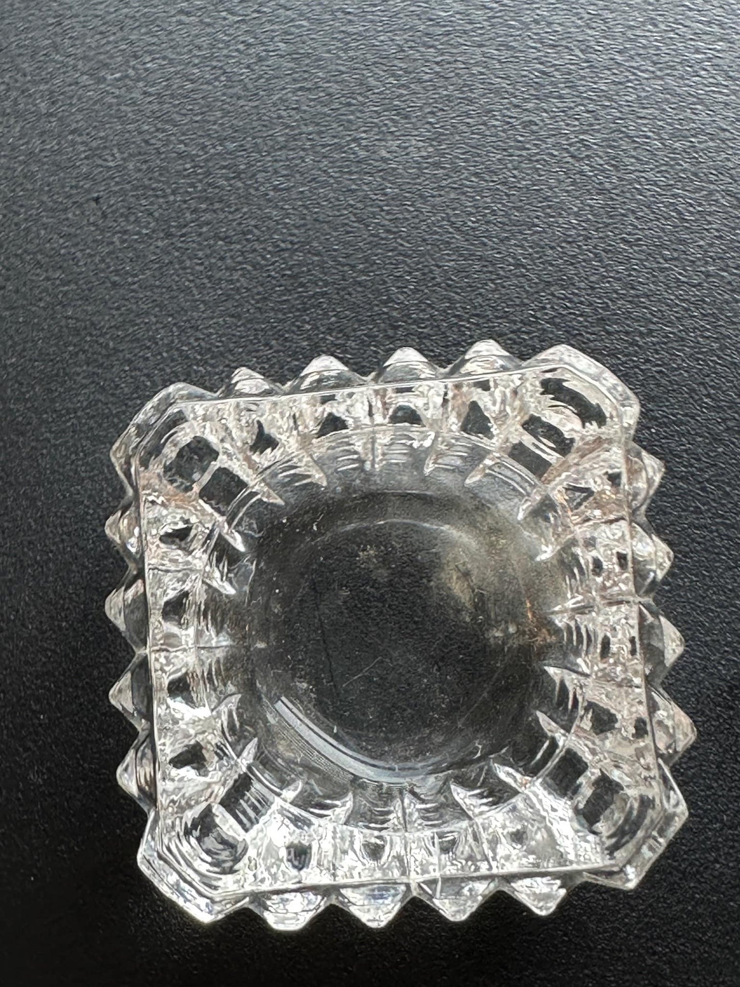 Vintage Clear Cut Glass Square Crystal Dish, Container, Figurine, Sugar Dish, Toothpick Holder, Glass Art Lover Antiques and Vintage