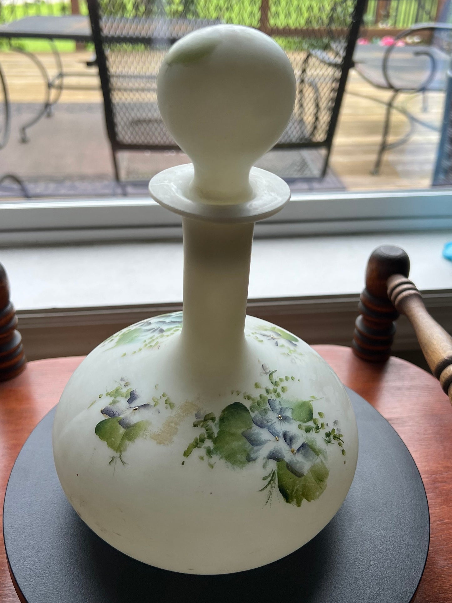 Antique Mount Washington Hand Blown Satin Lusterless Boudoir Glass Perfume Cologne Bottle Glass Art Lover Antiques and Vintage