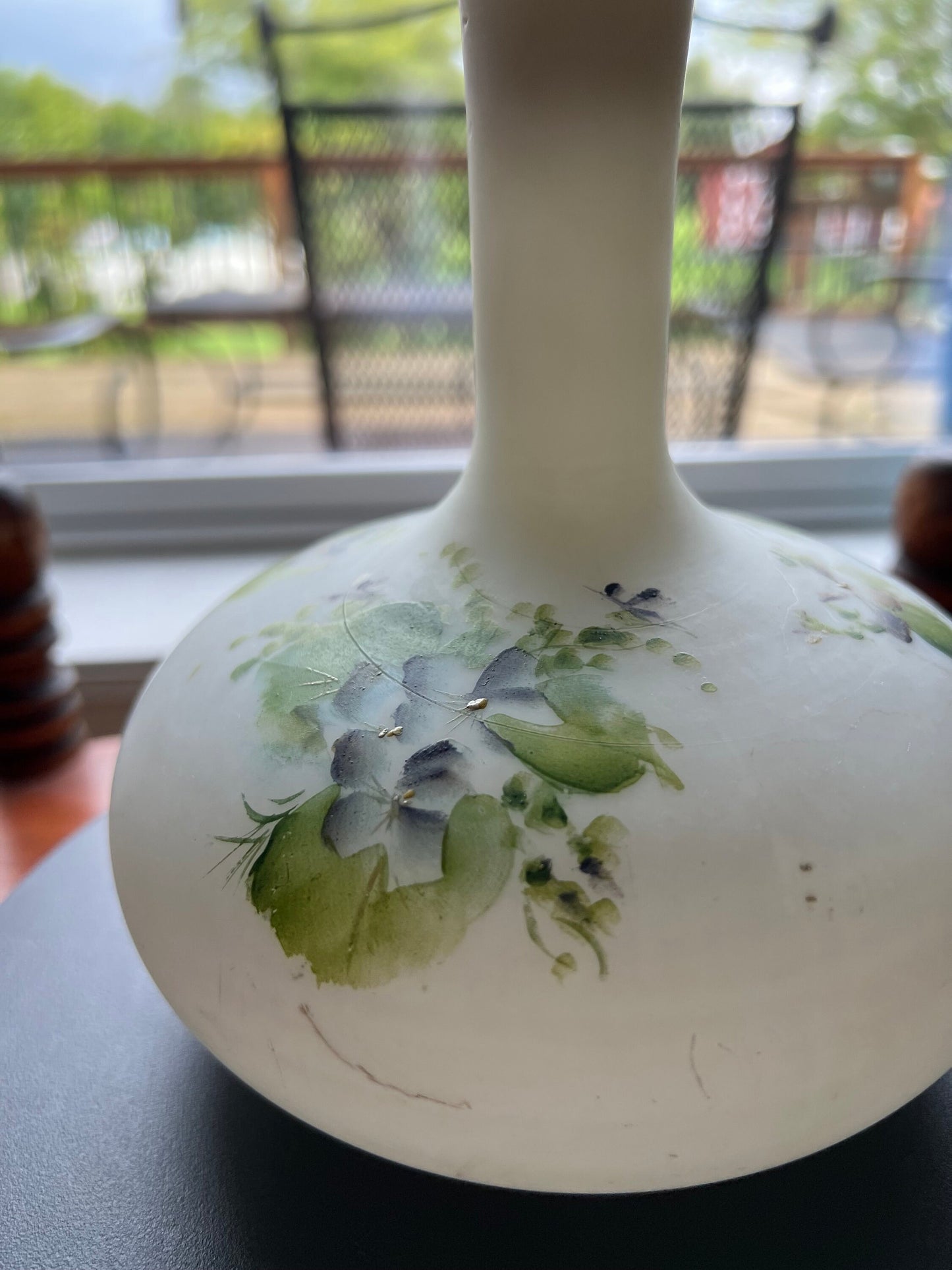Antique Mount Washington Hand Blown Satin Lusterless Boudoir Glass Perfume Cologne Bottle Glass Art Lover Antiques and Vintage