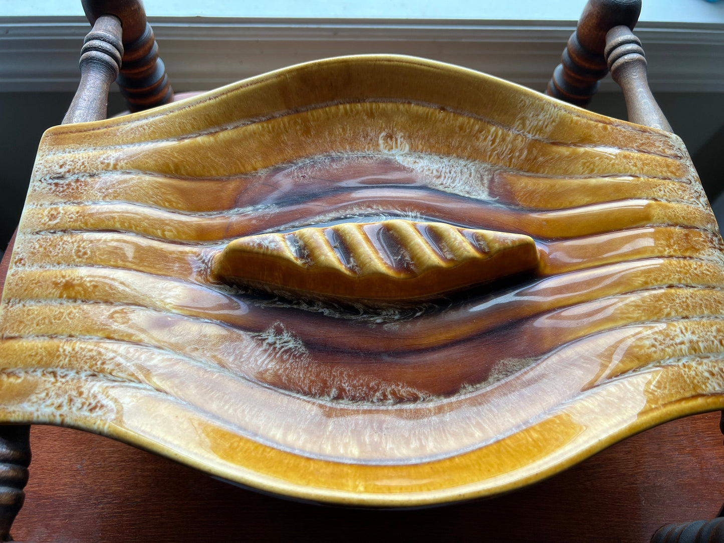 Vintage Glazed California Pottery Ceramic Ashtray Calif USA AW-305 Hand Dripped Glazed Pottery Piece of Art Lover Antiques and Vintage