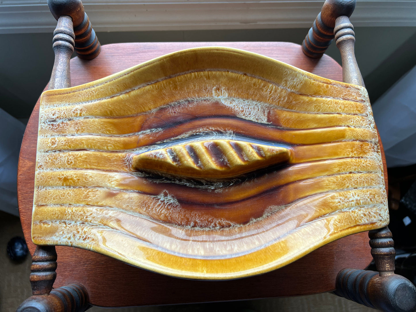 Vintage Glazed California Pottery Ceramic Ashtray Calif USA AW-305 Hand Dripped Glazed Pottery Piece of Art Lover Antiques and Vintage