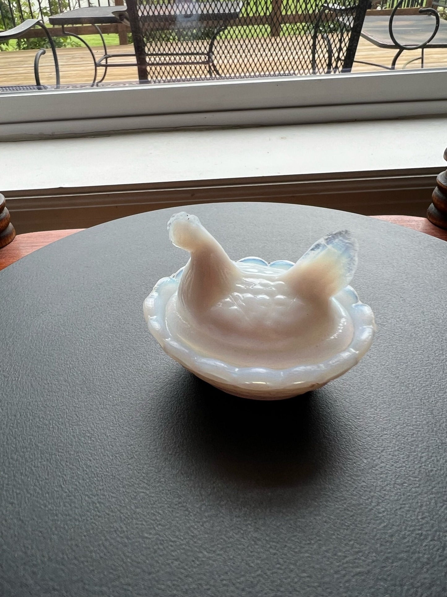 Vintage Westmoreland White Rooster Covered Dish Nesting Glass Bird Covered Candy Dish Hand Pressed Figurines Lover Antiques and Vintage