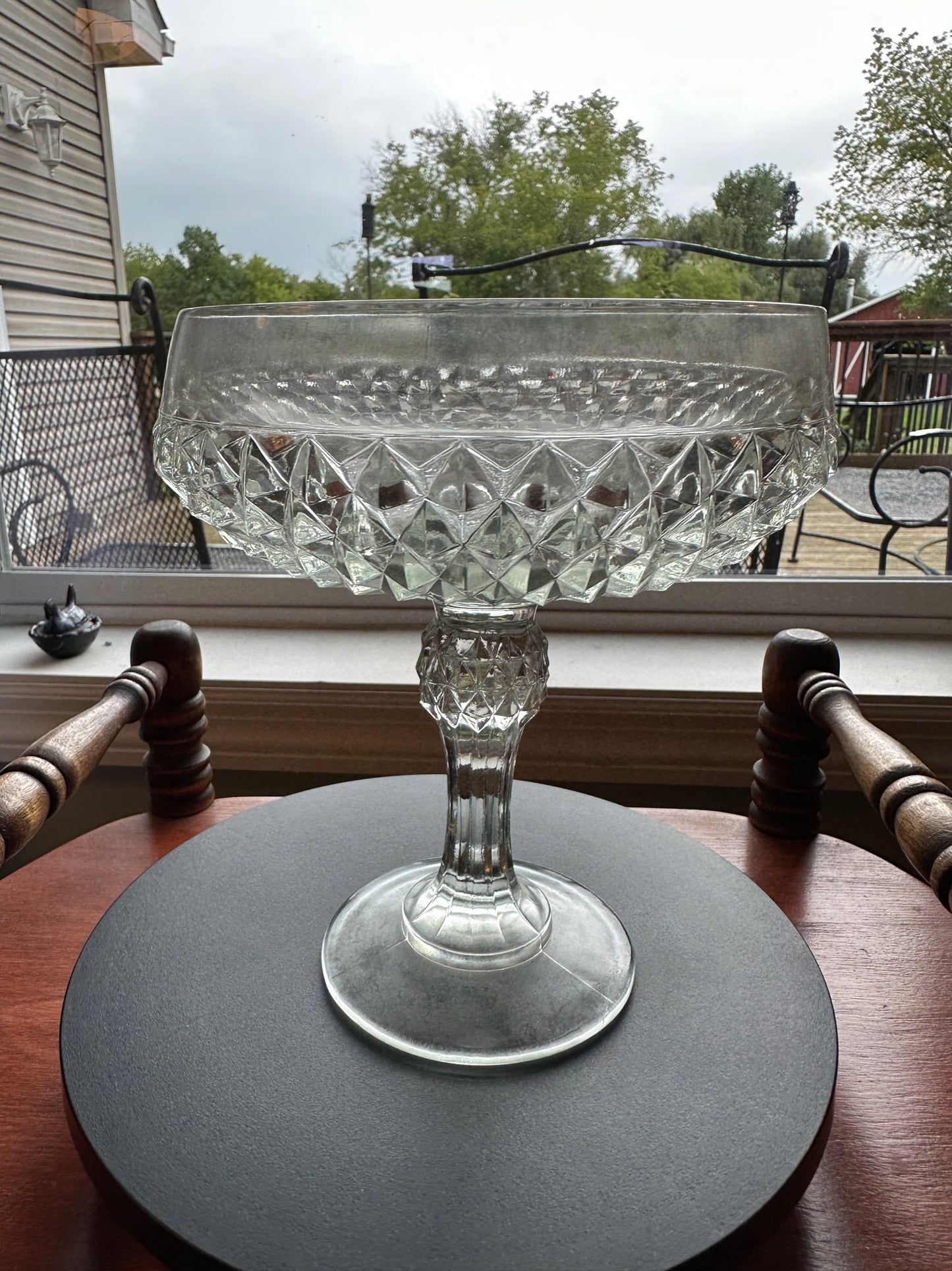 Antique Crystal Cut Glass Compote with Top Lid Crystal Glass Art Lover Antiques and Vintage