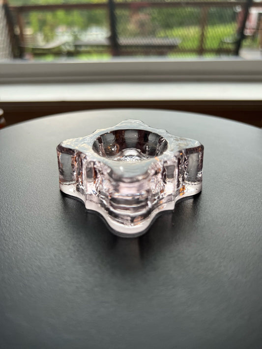 Vintage Pink Alexandrite Salt Dish, Salt Cellar, Pink Glass, Small Dish, Hand Pressed Figurines Lover Antiques