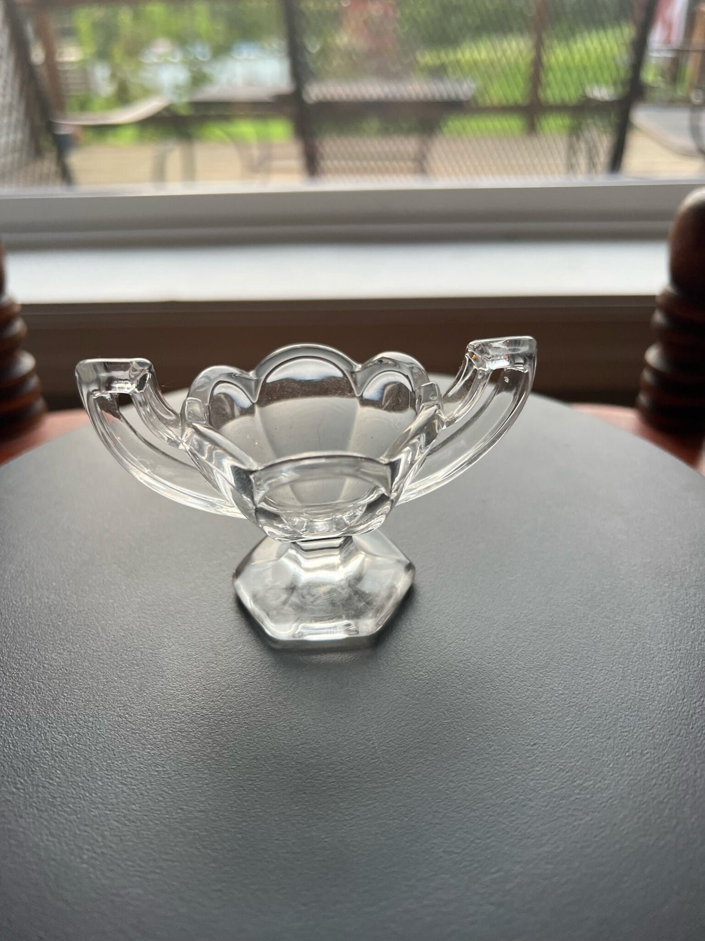 Vintage Cut Crystal Glass Trophy Salt Dish, Mini Cut Glass Figurine, Toothpick Holder, Salt Cellar, Small Container Lover Antiques Vintage