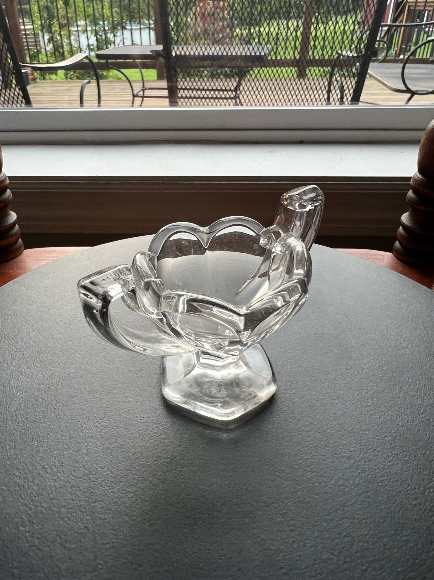 Vintage Cut Crystal Glass Trophy Salt Dish, Mini Cut Glass Figurine, Toothpick Holder, Salt Cellar, Small Container Lover Antiques Vintage