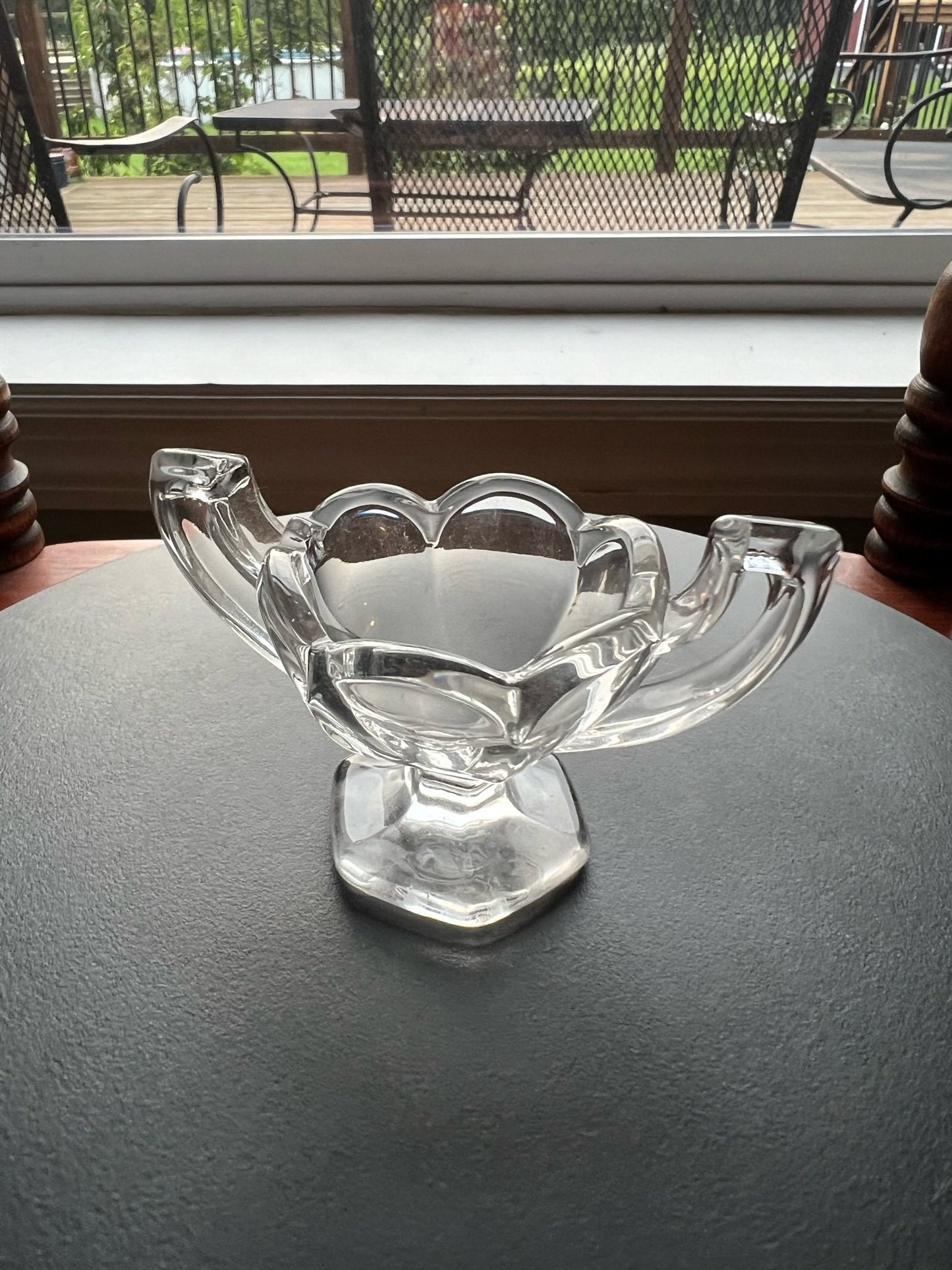Vintage Cut Crystal Glass Trophy Salt Dish, Mini Cut Glass Figurine, Toothpick Holder, Salt Cellar, Small Container Lover Antiques Vintage