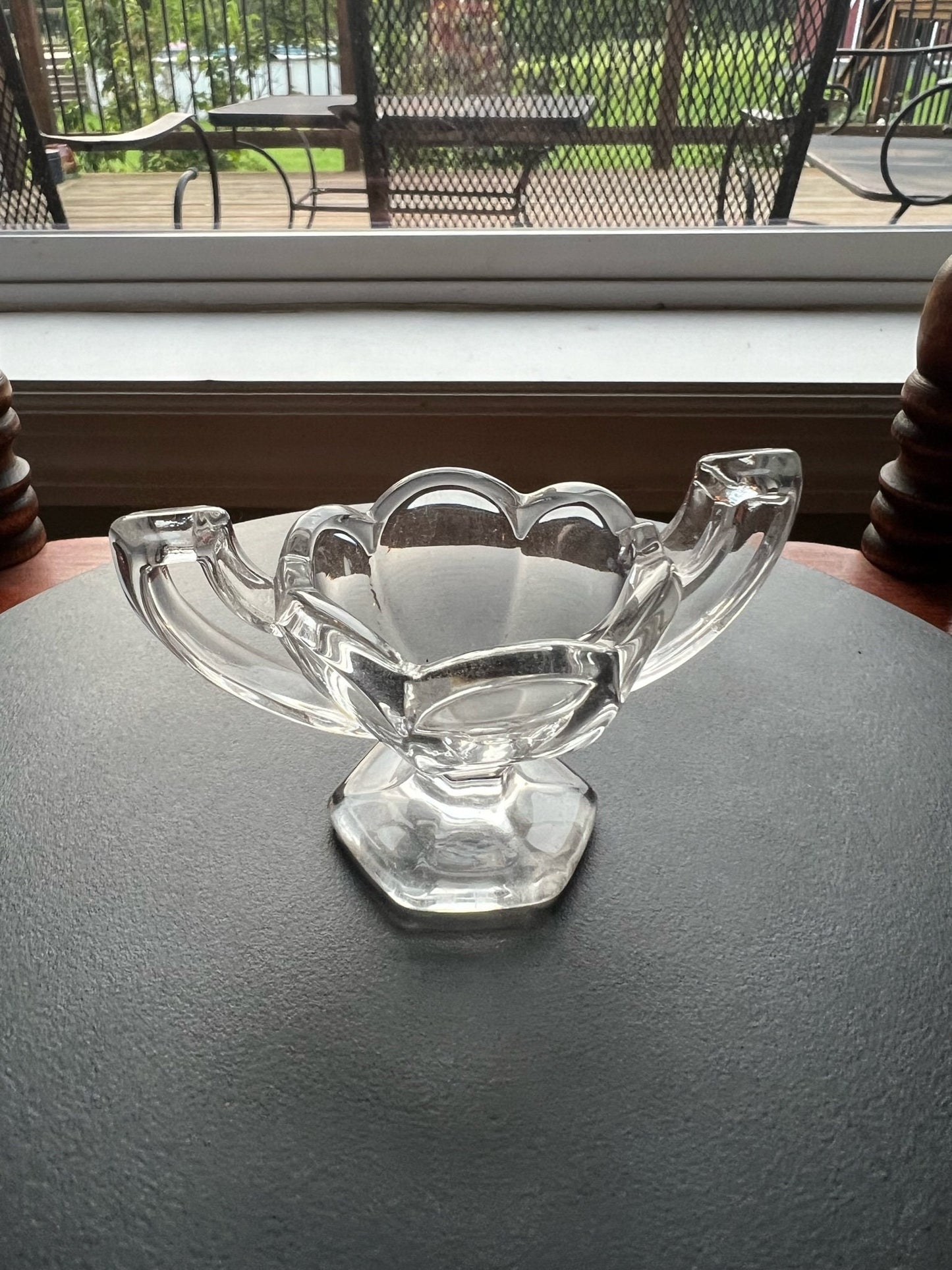 Vintage Cut Crystal Glass Trophy Salt Dish, Mini Cut Glass Figurine, Toothpick Holder, Salt Cellar, Small Container Lover Antiques Vintage