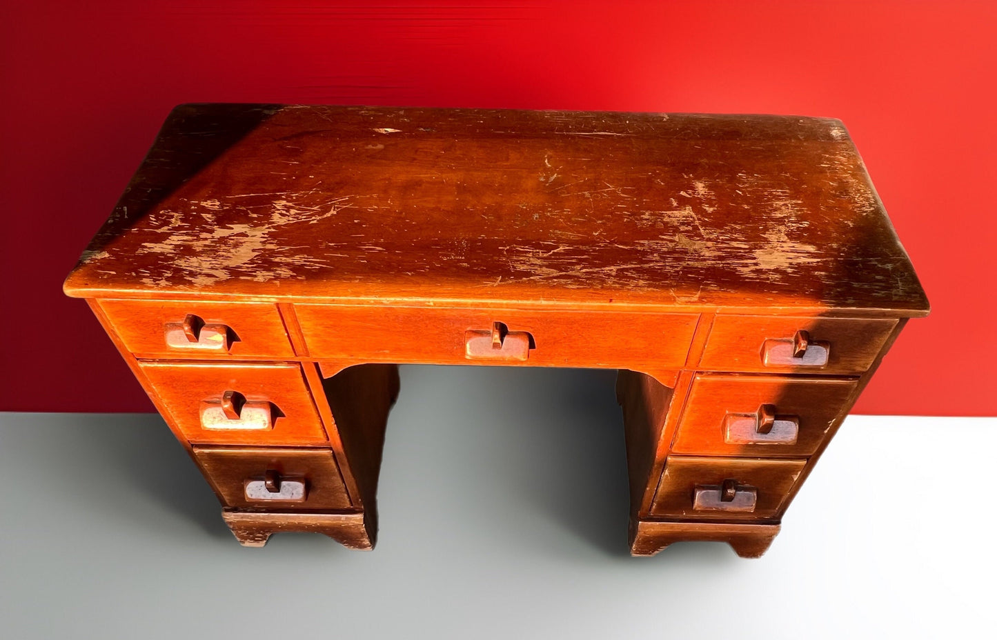 Cushman Colonial Creations Priscilla Alden Vanity No. 3051 Herman de Vries Rustic Table Small Table with Drawers Lover Antiques & Vintage