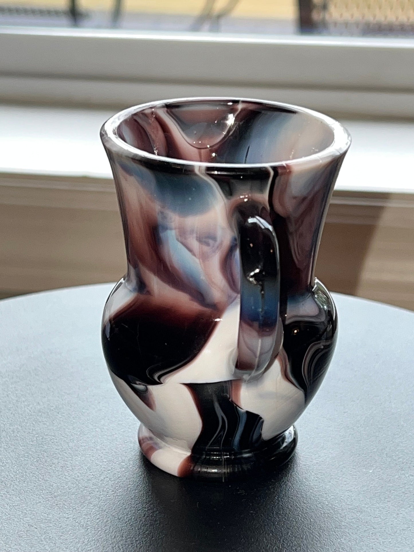 Vintage Purple Slag Glass Toothpick Holder Glass Art Small Container Lover Antiques and Vintage