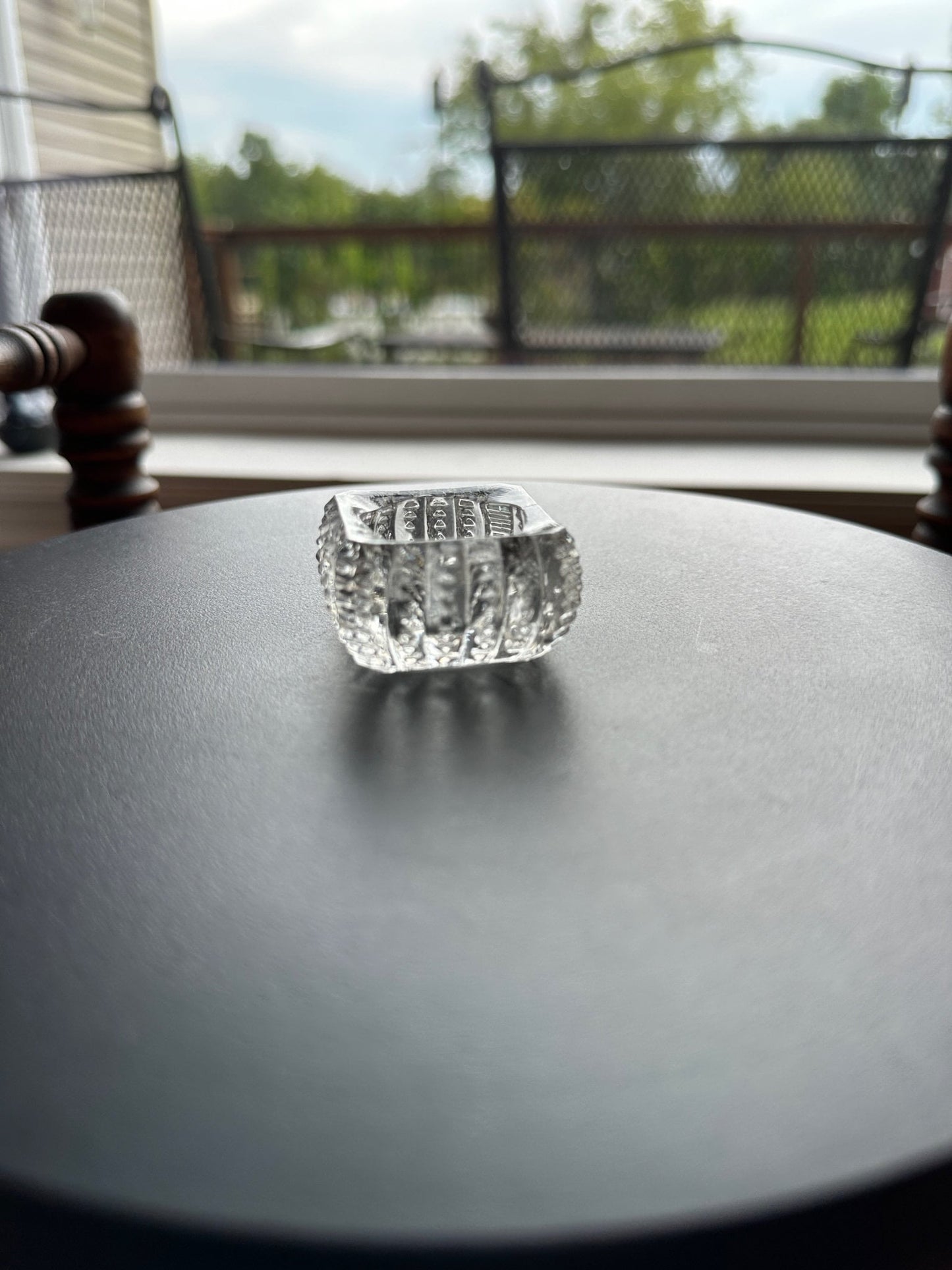 Vintage Clear Cut Glass Square Crystal Dish, Container, Figurine, Sugar Dish, Toothpick Holder, Glass Art Lover Antiques and Vintage