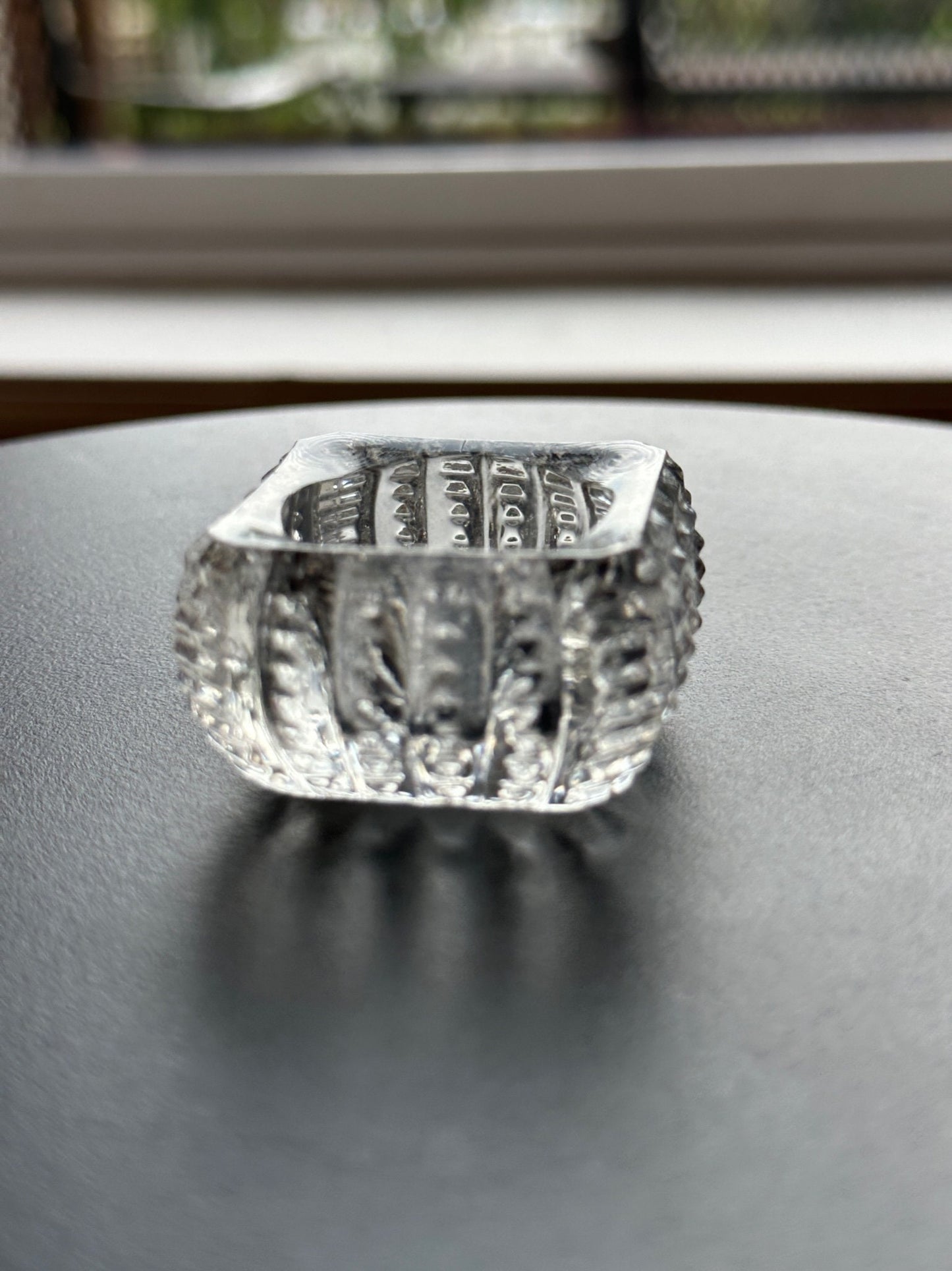 Vintage Clear Cut Glass Square Crystal Dish, Container, Figurine, Sugar Dish, Toothpick Holder, Glass Art Lover Antiques and Vintage