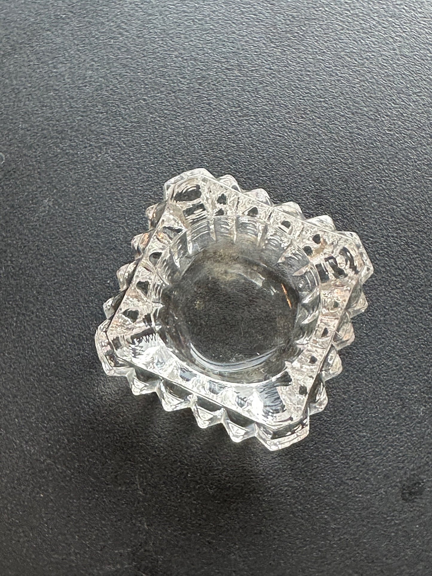Vintage Clear Cut Glass Square Crystal Dish, Container, Figurine, Sugar Dish, Toothpick Holder, Glass Art Lover Antiques and Vintage