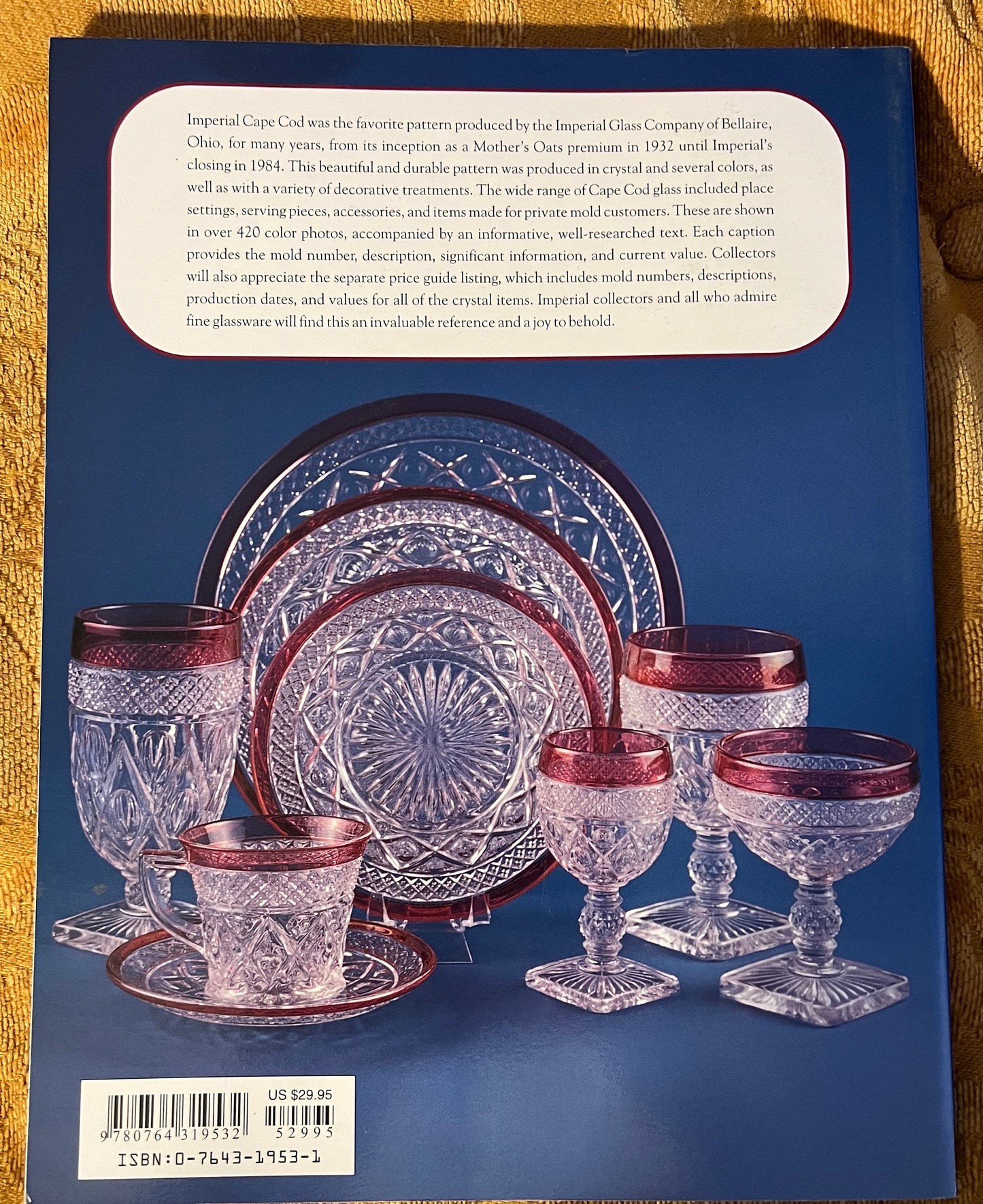 Imperial Cape Cod Glass Book Identification Price Guide by Myrna & Bob Garrison Glass Art Book Guide Lover Antiques and Vintage