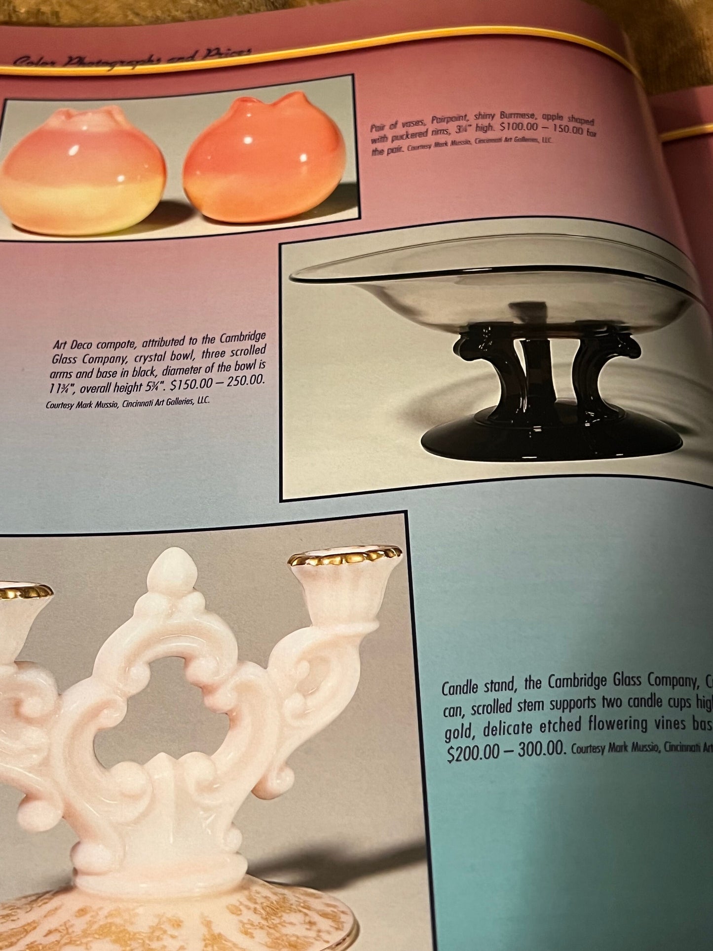 Vintage Collector’s American Art Glass by John A. Shuman III Book Guide Tiffany Lenox Steuben Sandwich Mount Washington Lover Antiques