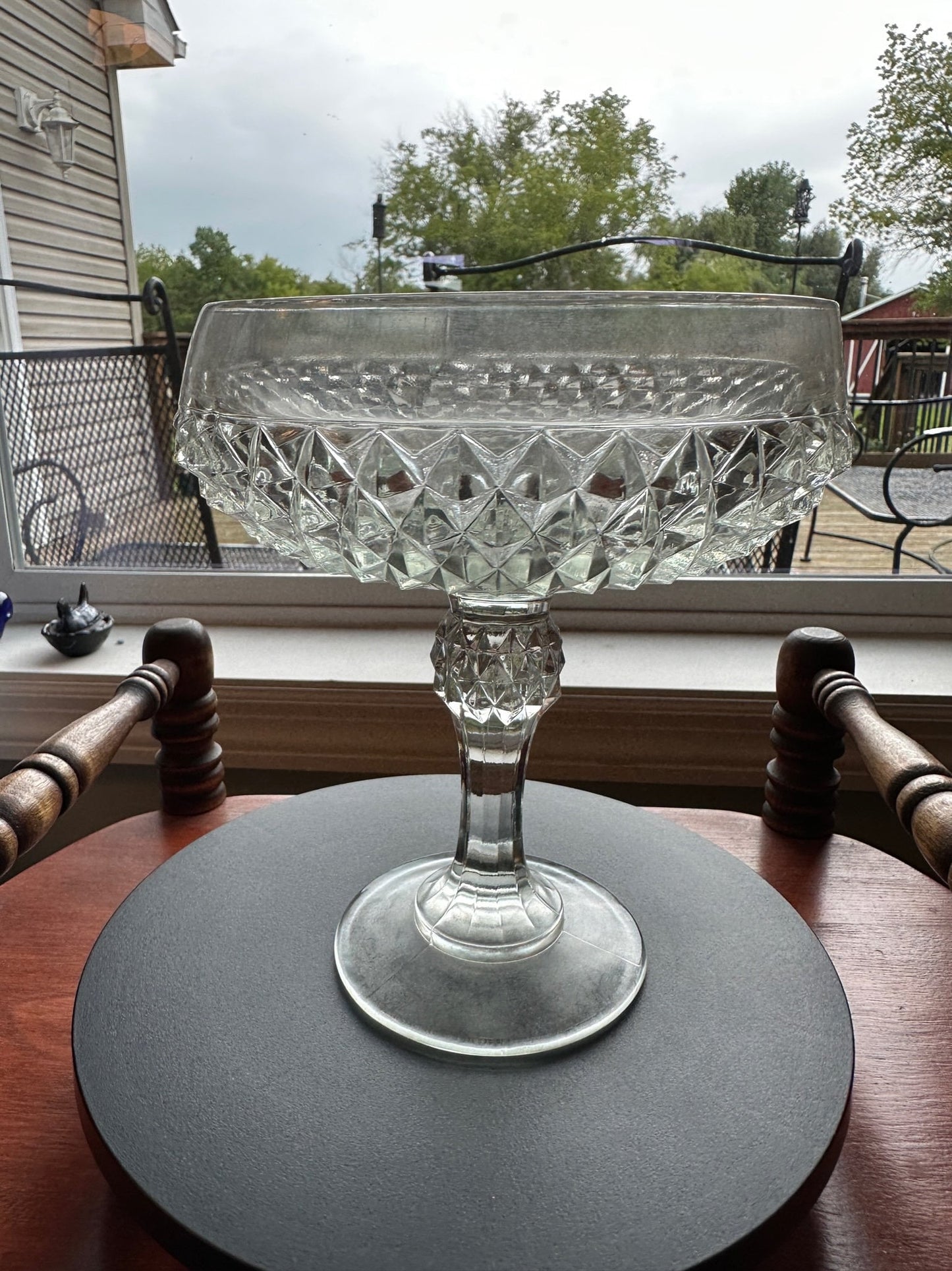 Antique Crystal Cut Glass Compote with Top Lid Crystal Glass Art Lover Antiques and Vintage